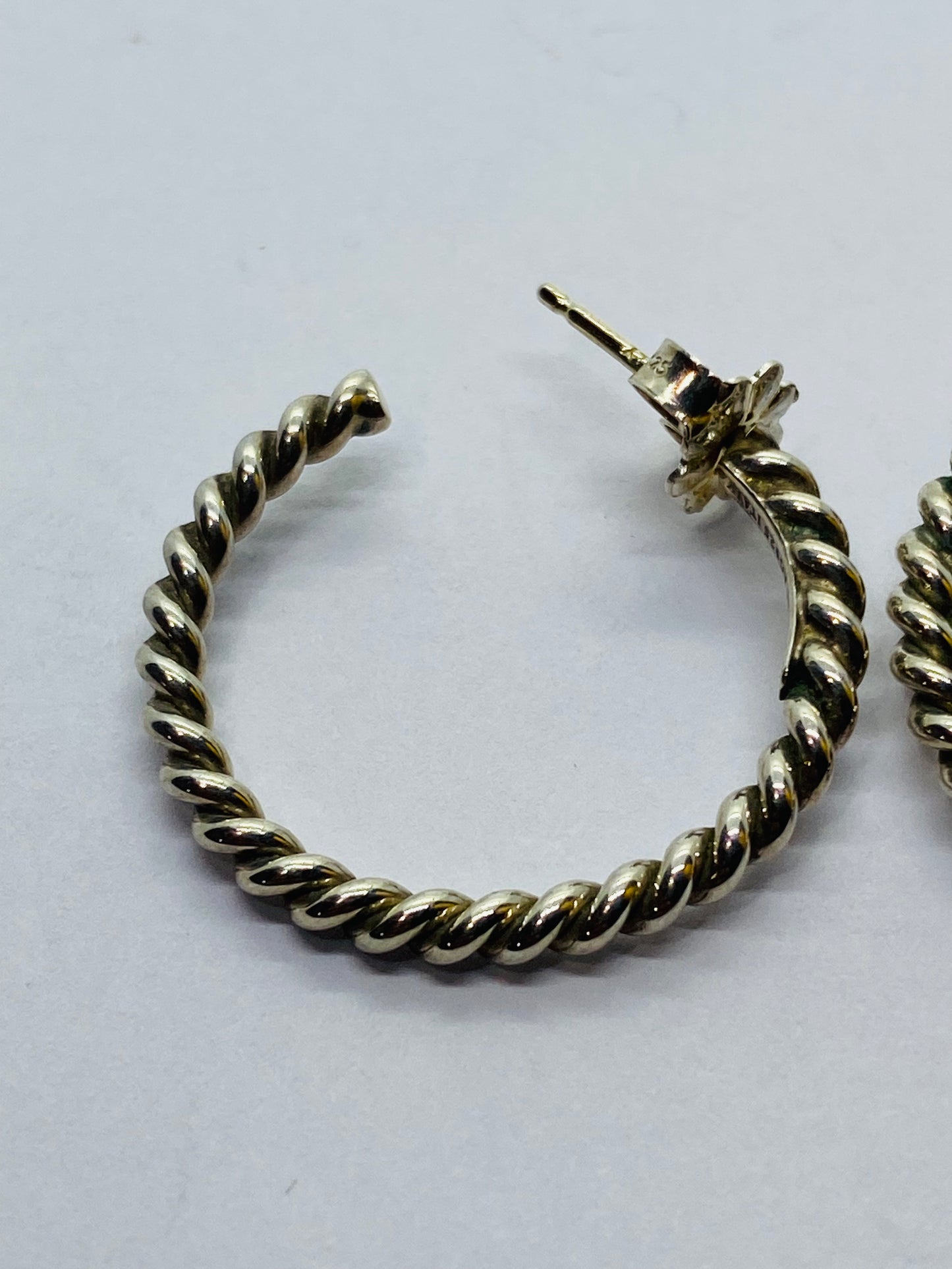 Tiffany & Co. Twist Hoop Earrings, Sterling Silver, Retired