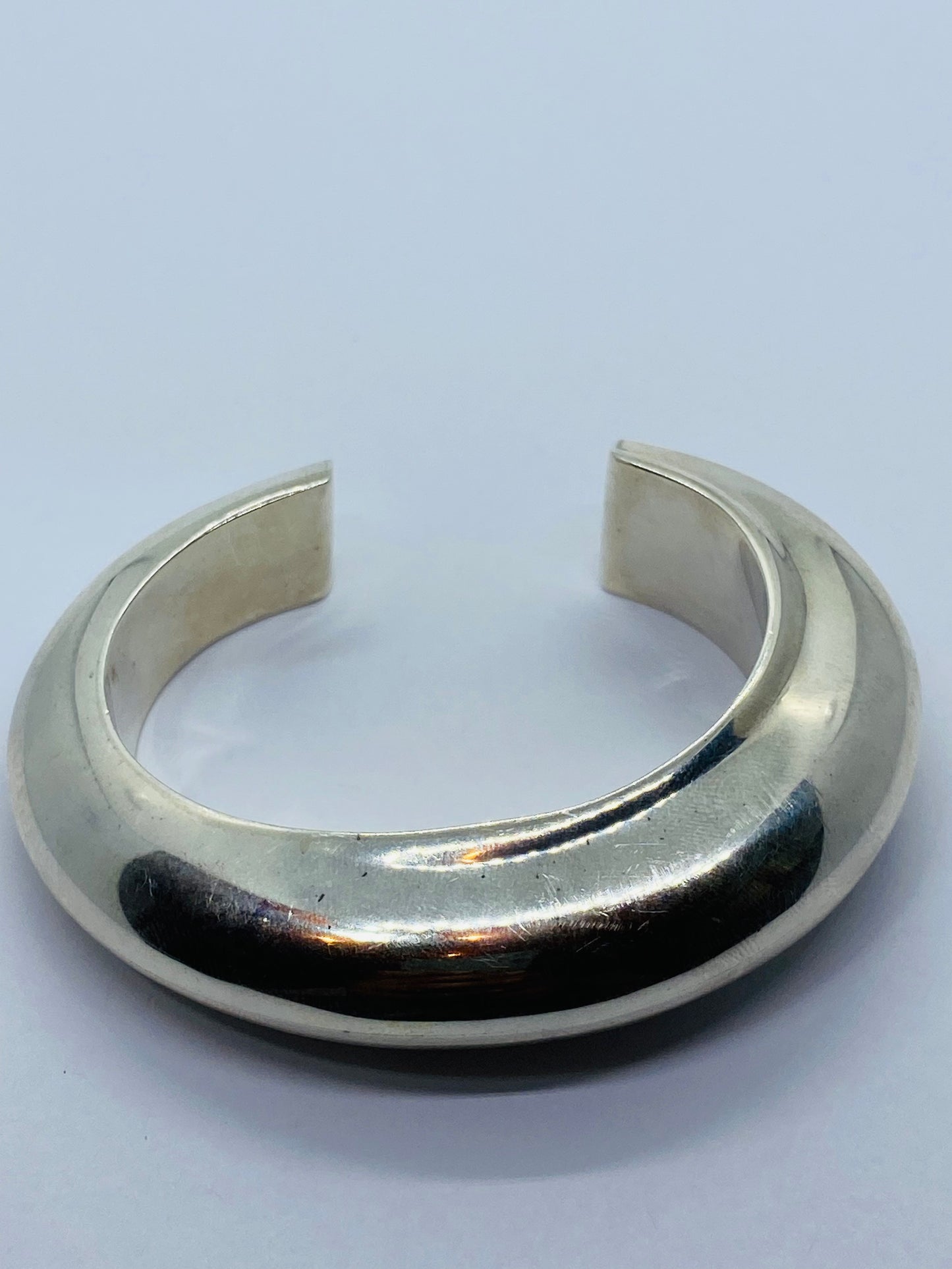RARE Tiffany & Co. Rare Asymmetrical 925 Sterling Domed Cuff Bracelet
