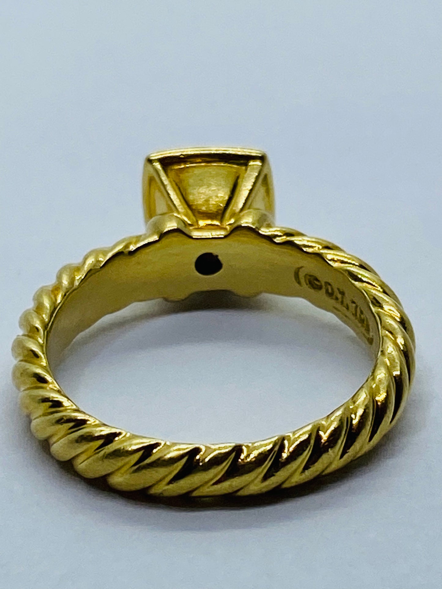 David Yurman 18K Yellow Gold Amethyst Cable Ring Size - 6