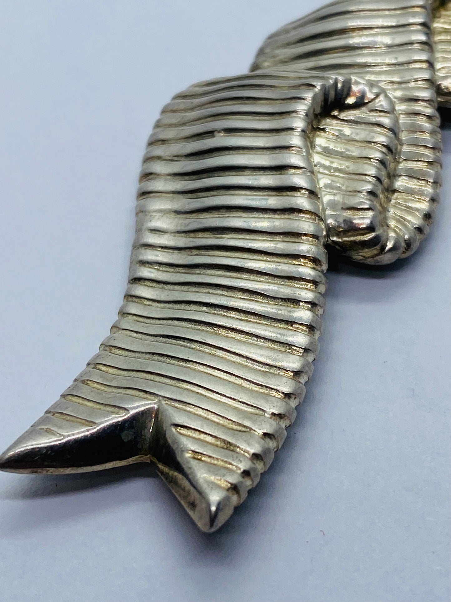 Tiffany & Co Designer Angela Cummings Ribbon Brooch Sterling Pin Vintage HUGE 3”