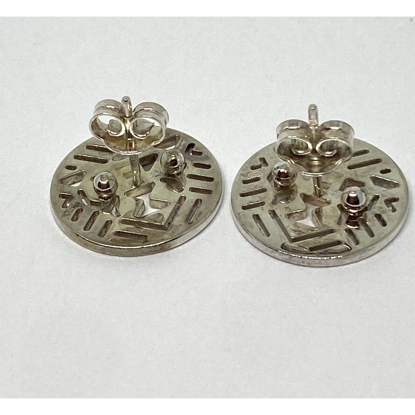 Gianni Bulgari Sterling Silver Enigma Lion Stud Earrings
