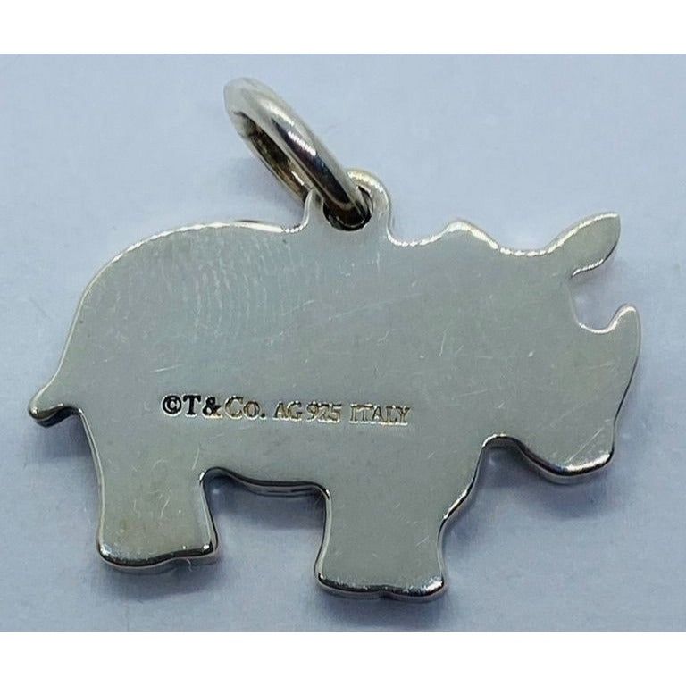 RARE Tiffany & Co Sterling Silver Rhinoceros Rhino Charm - Super Cute!