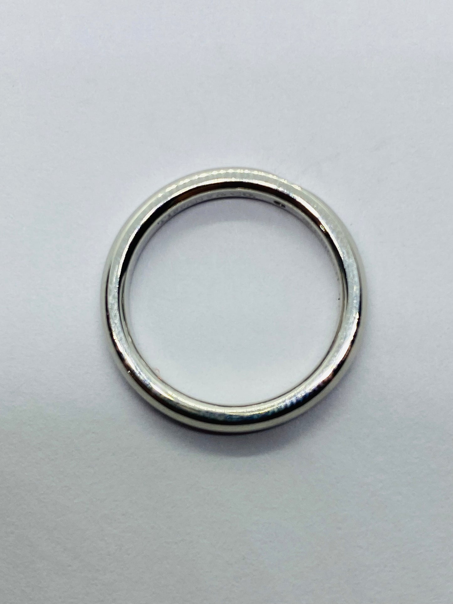 Tiffany & Co Elsa Peretti Platinum Band Ring With A Round Diamond Size 3.75-4