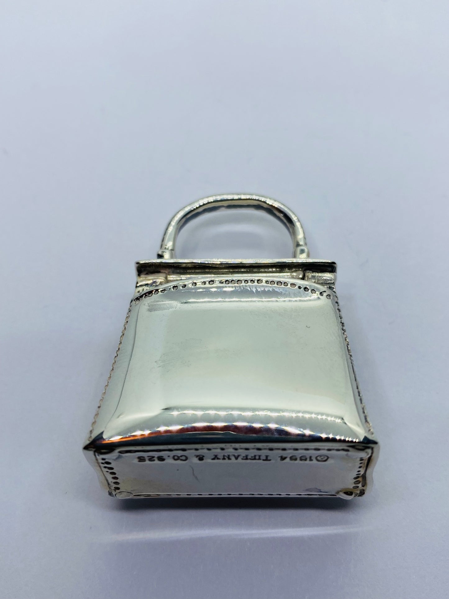 Tiffany & Co RARE Silver Purse Handbag Pill Box Case Container Pendant Box Pouch
