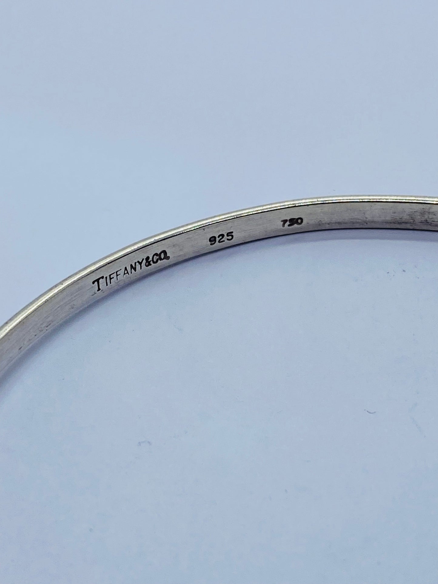 RARE XXL Tiffany & Co. Vintage 925/18k Hook Bangle Bracelet 9.5” 3.1” Diameter