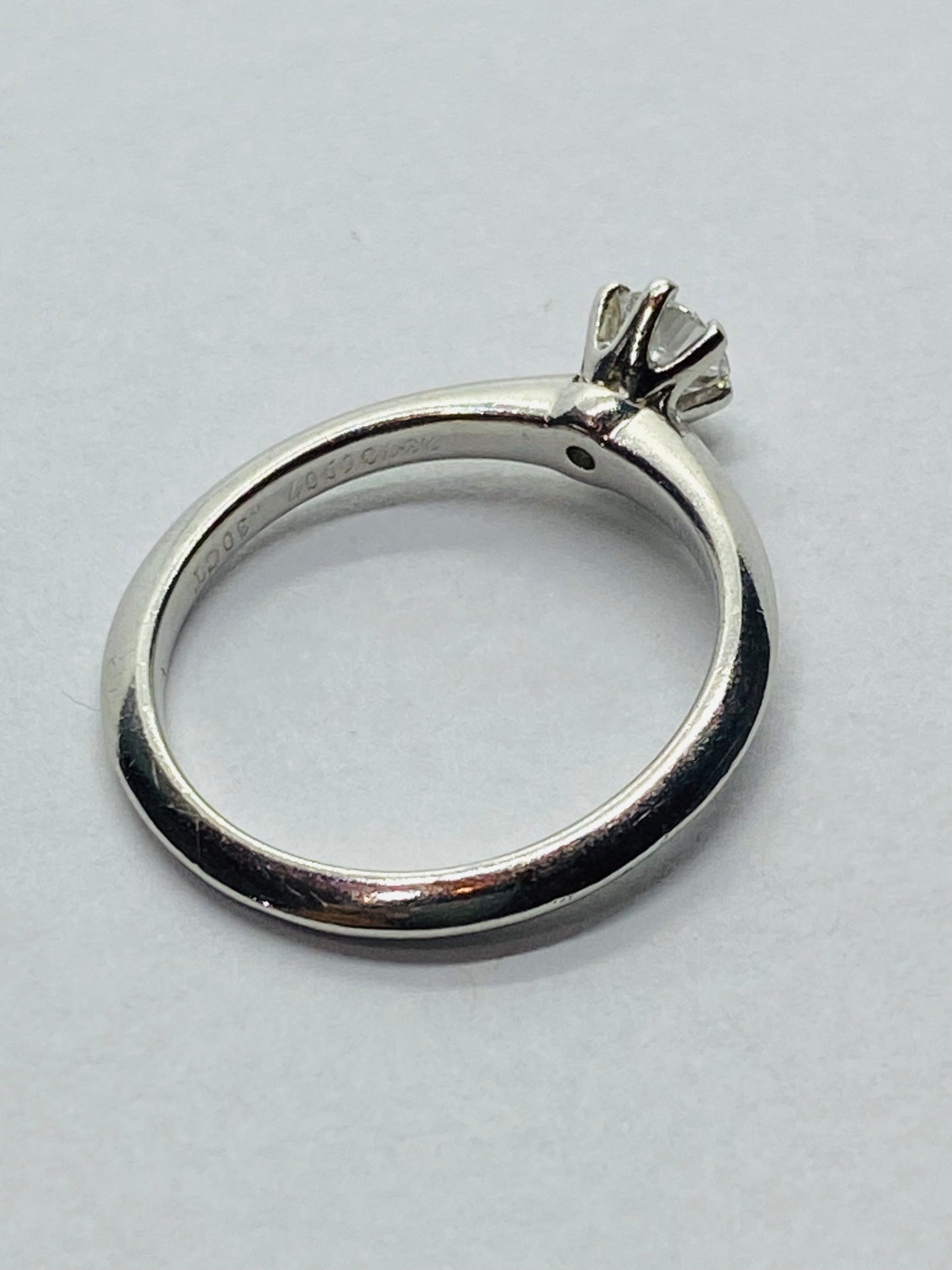 Tiffany & Co Platinum Solitaire Diamond Knife Edge Ring .30Carats F VS1 Box!