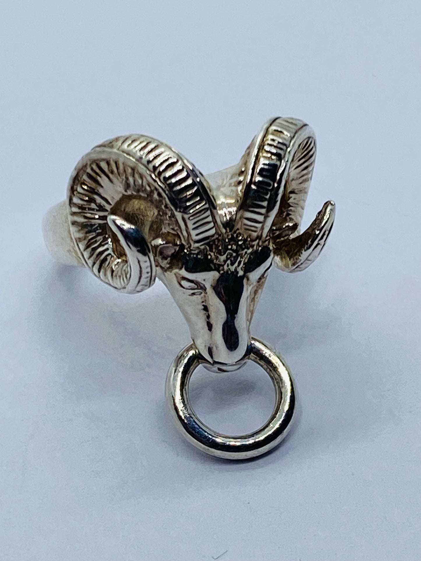 Tiffany & Co. 1995 Ram Door Knocker Mouflon Zodiac Aries Ring Sterling Silver