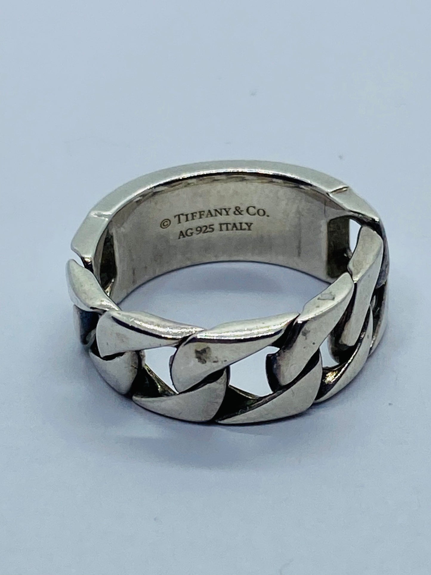 Tiffany & Co. 8MM ID Link Band 925 Sterling Silver Size 6.5