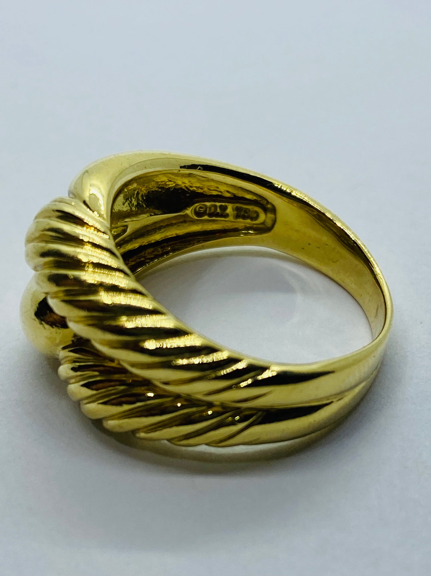 Rare David Yurman Labyrinth Solid 18K Yellow Gold Ring Size 8.75 SOLID 18k 750