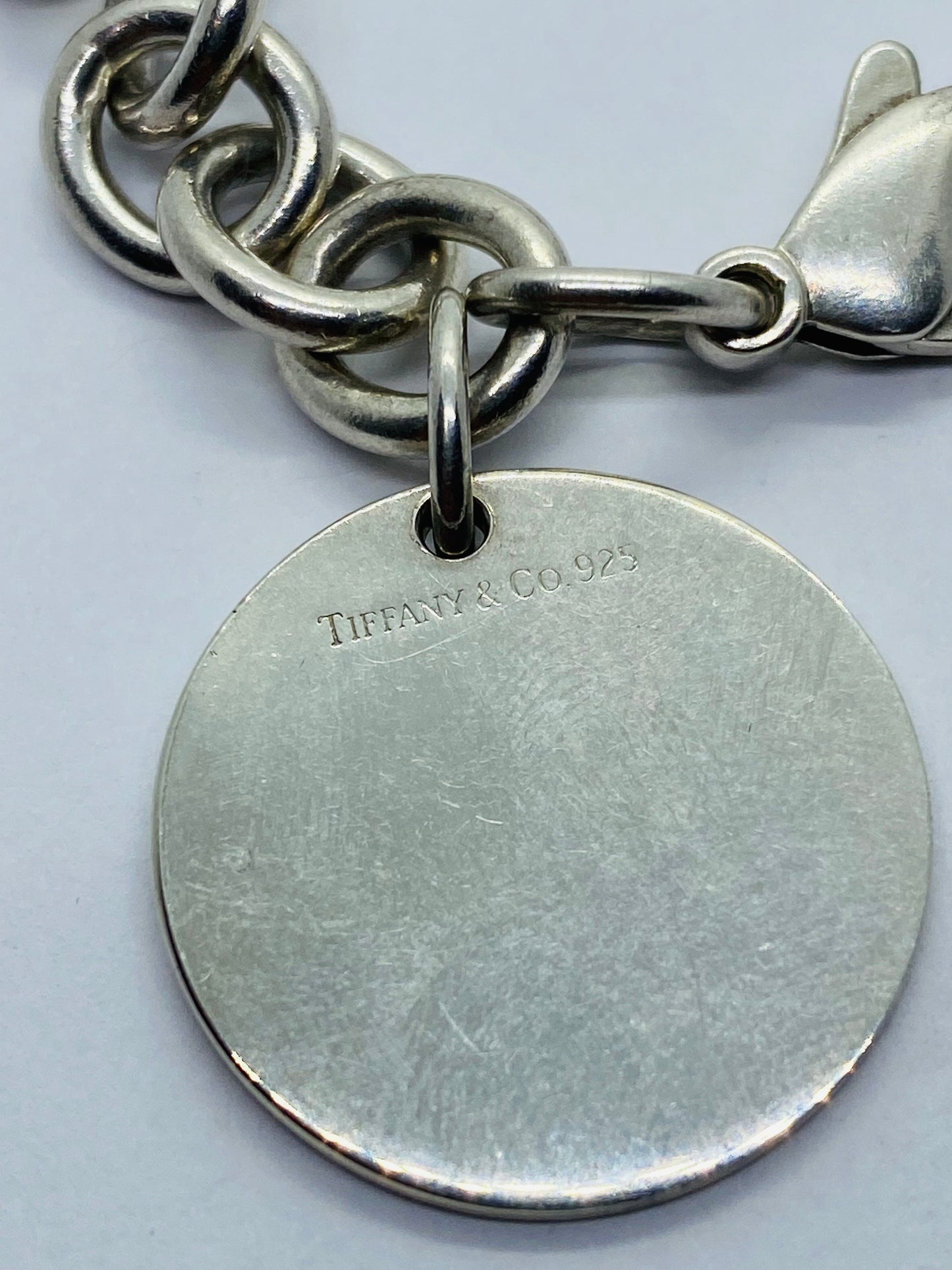 Tiffany & Co. Sterling Silver Round Tag Bracelet 7 1/2