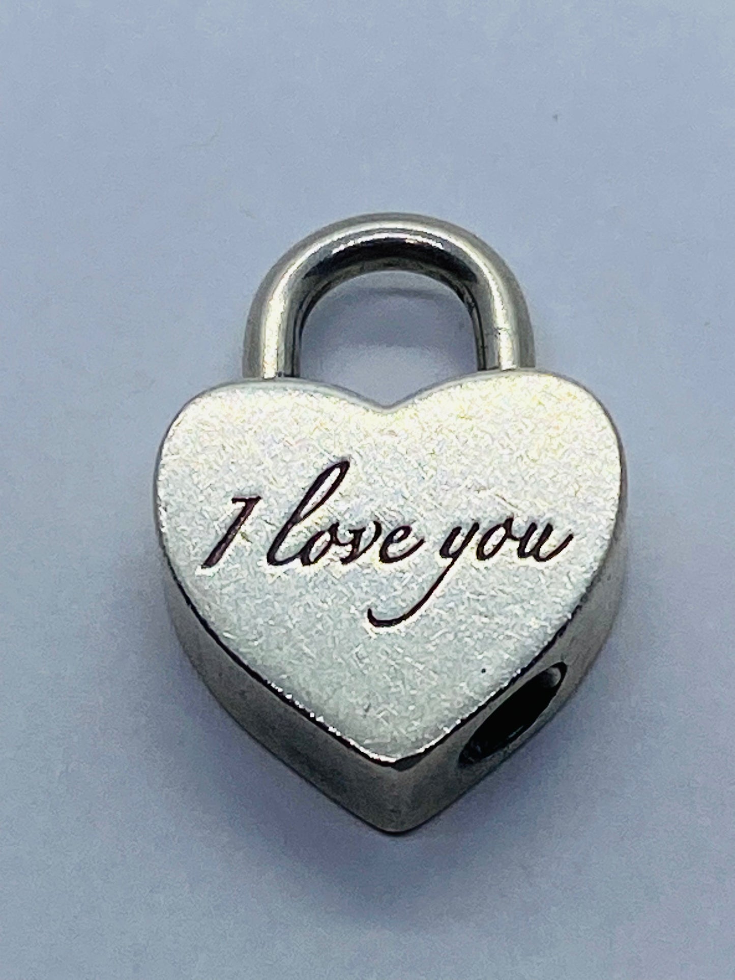 Tiffany & Co Silver I LOVE YOU Heart Padlock Charm Pendant Love Script