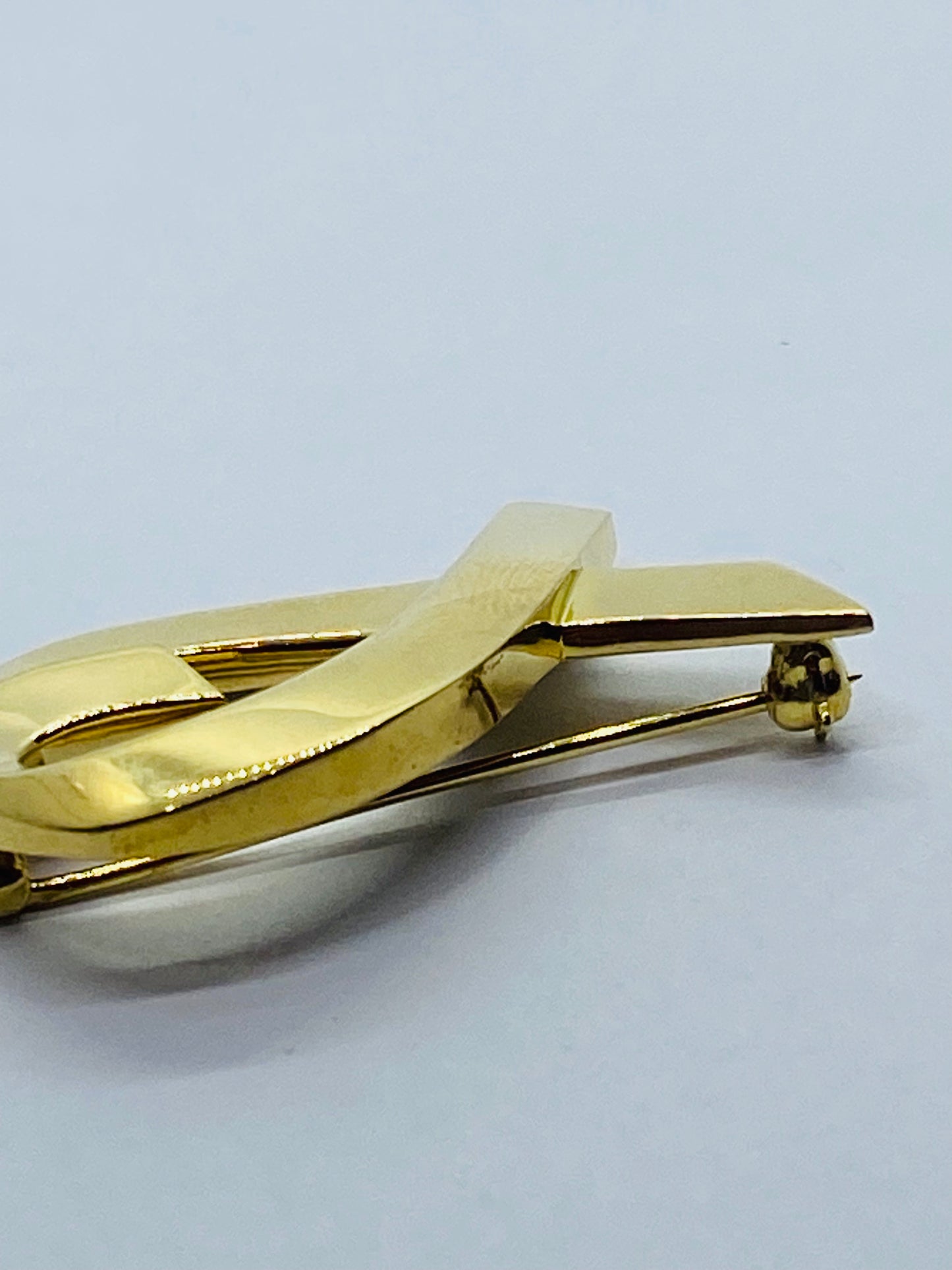Tiffany & Co Paloma Picasso 18K Yellow Gold Loving Heart Brooch Pin Large 1.25"