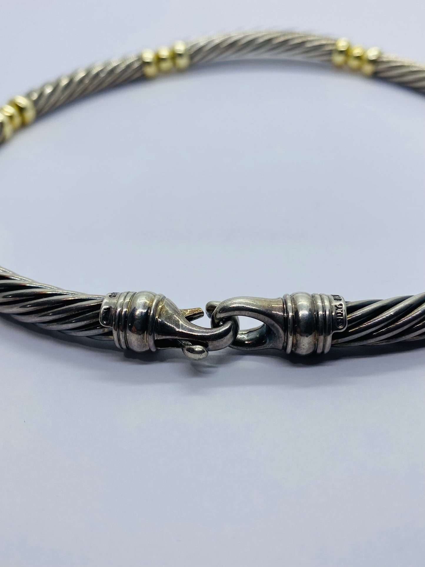 DAVID YURMAN 14K GOLD & SILVER 6 STATION CABLE NECKLACE 16.5” 50 GRAMS 5MM CABLE