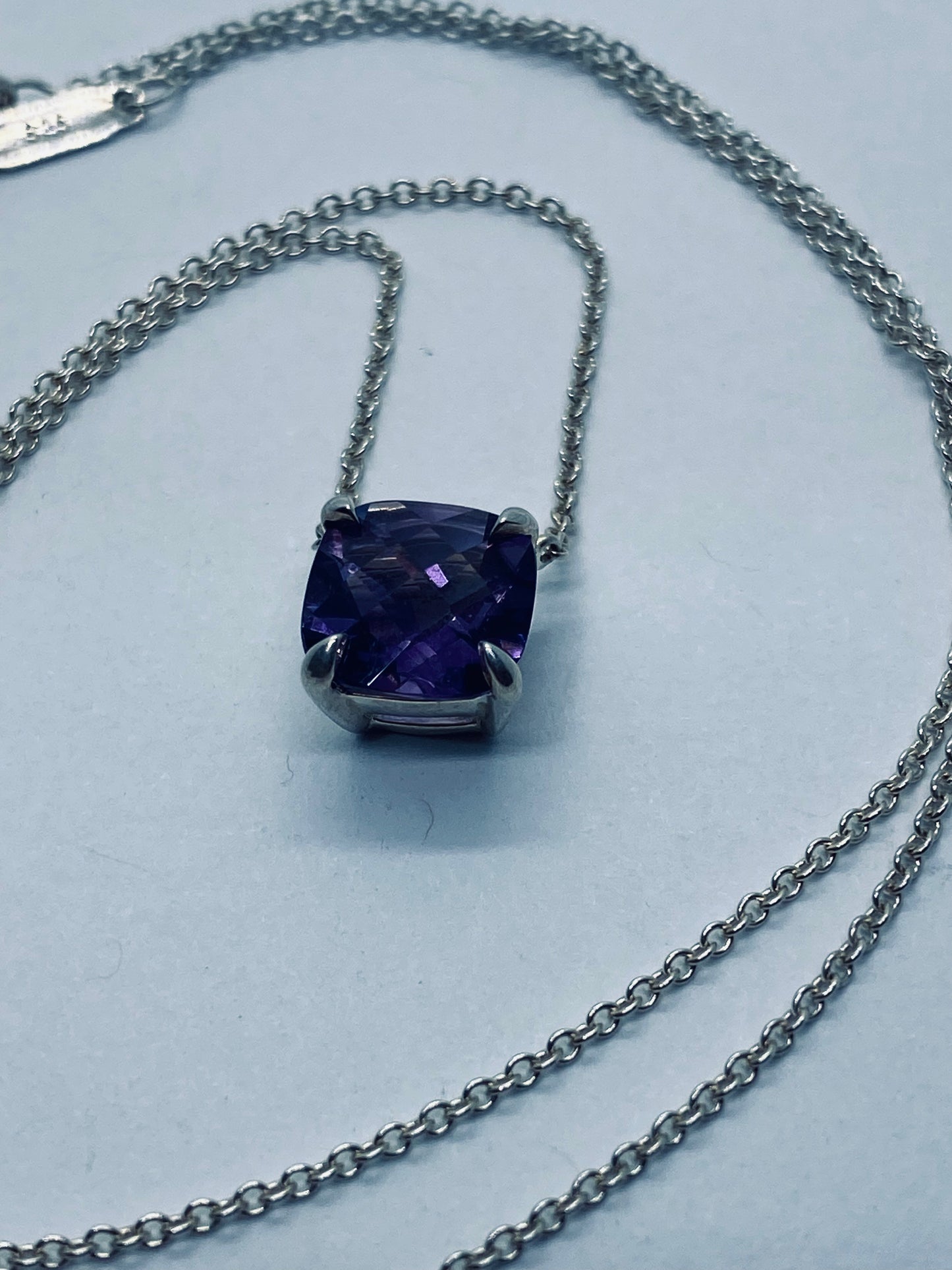 TIFFANY & Co Sparklers Amethyst Gemstone Necklace 16” pouch