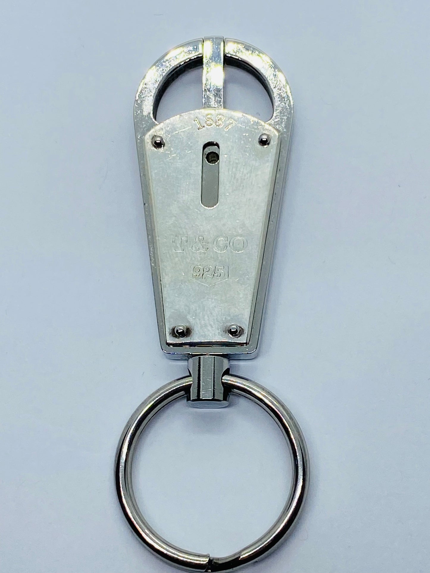Tiffany & Co. Sterling Silver with Stainless Steel 1837 Valet Keychain Key Ring