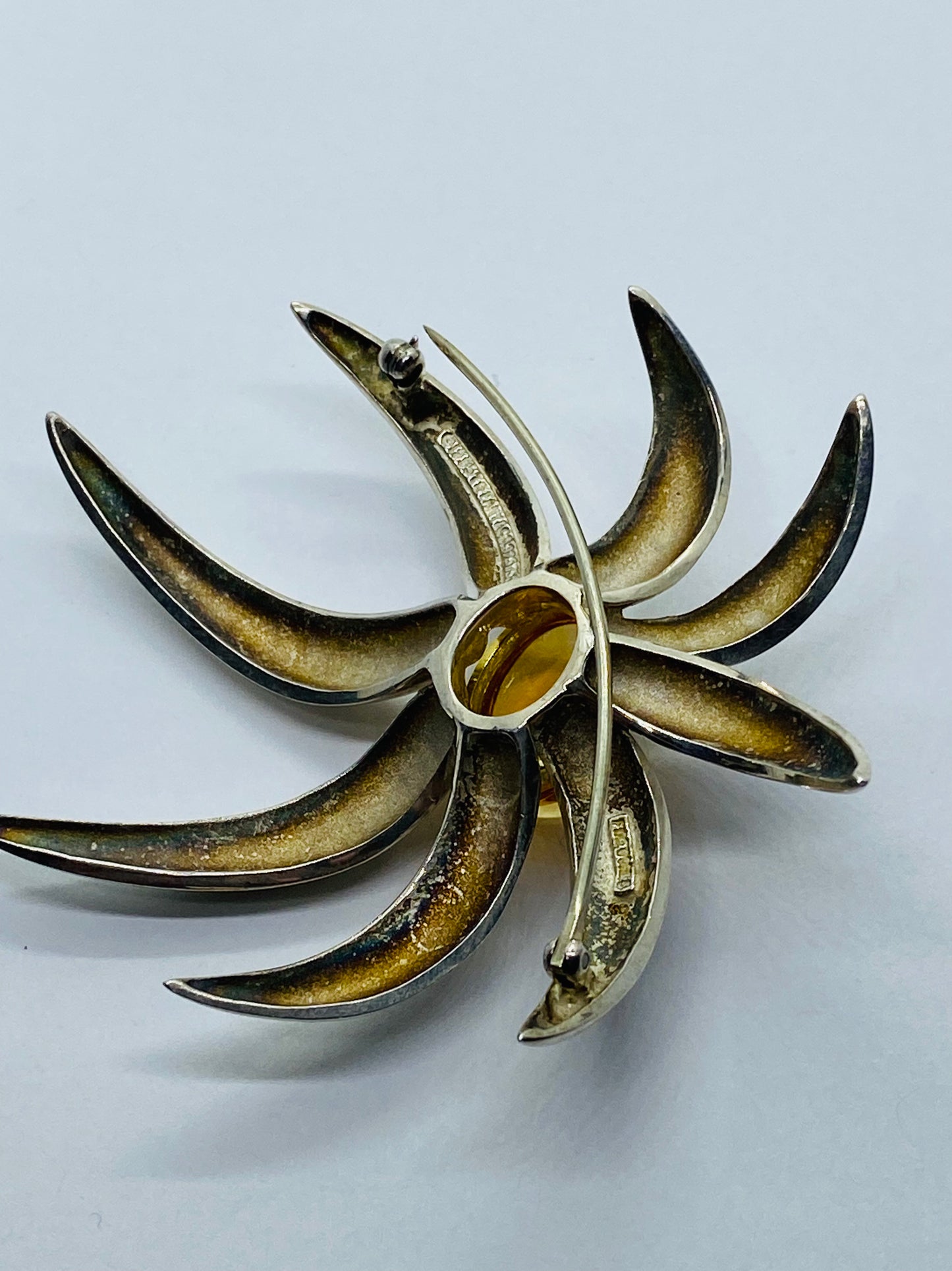 Tiffany & Co Fireworks Large Brooch With Citrine 1995 925 Sterling 750/18K Gold