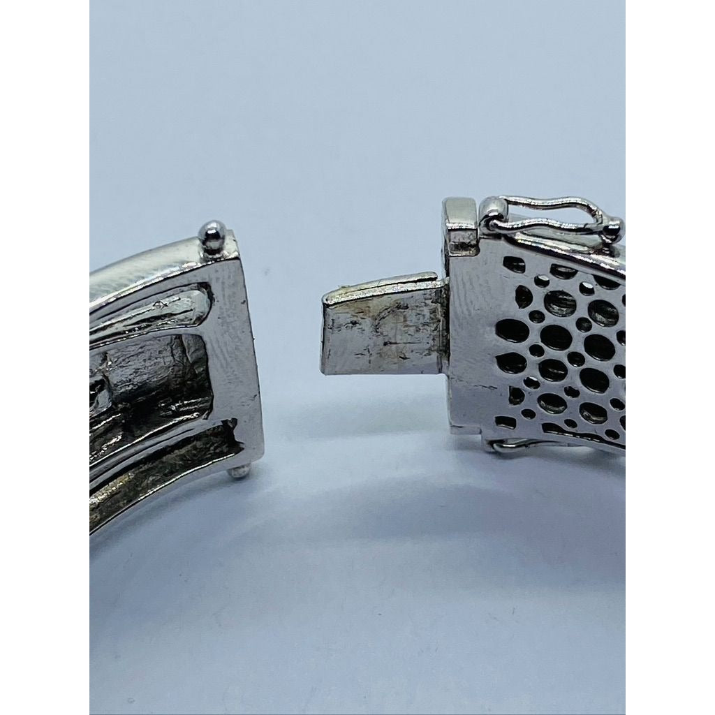 EFFY BH Balissima Diamond Sterling Silver Hinged Bangle asymmetric Bracelet