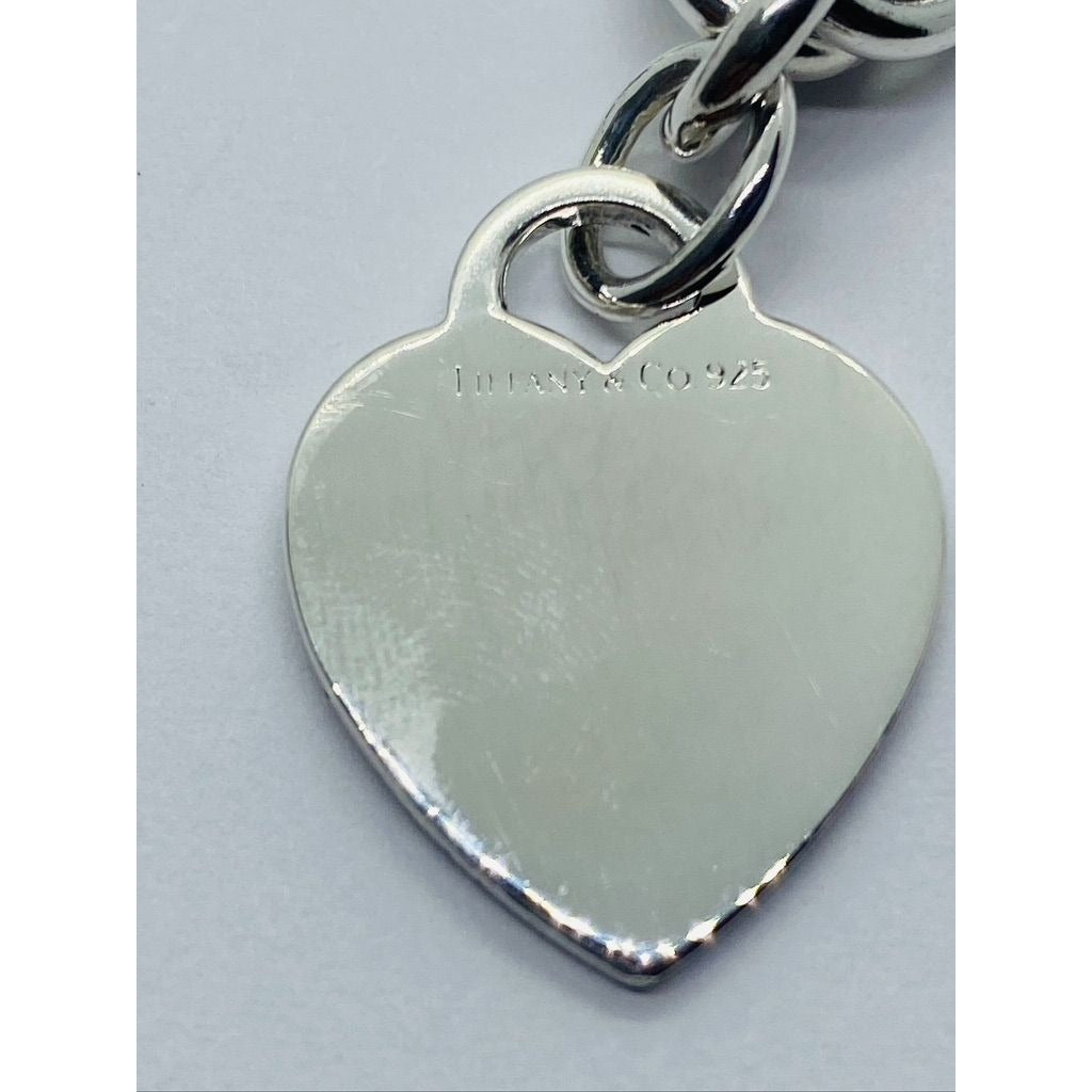 Tiffany & Co Sterling Silver Engravable Blank Heart Tag Necklace 16"