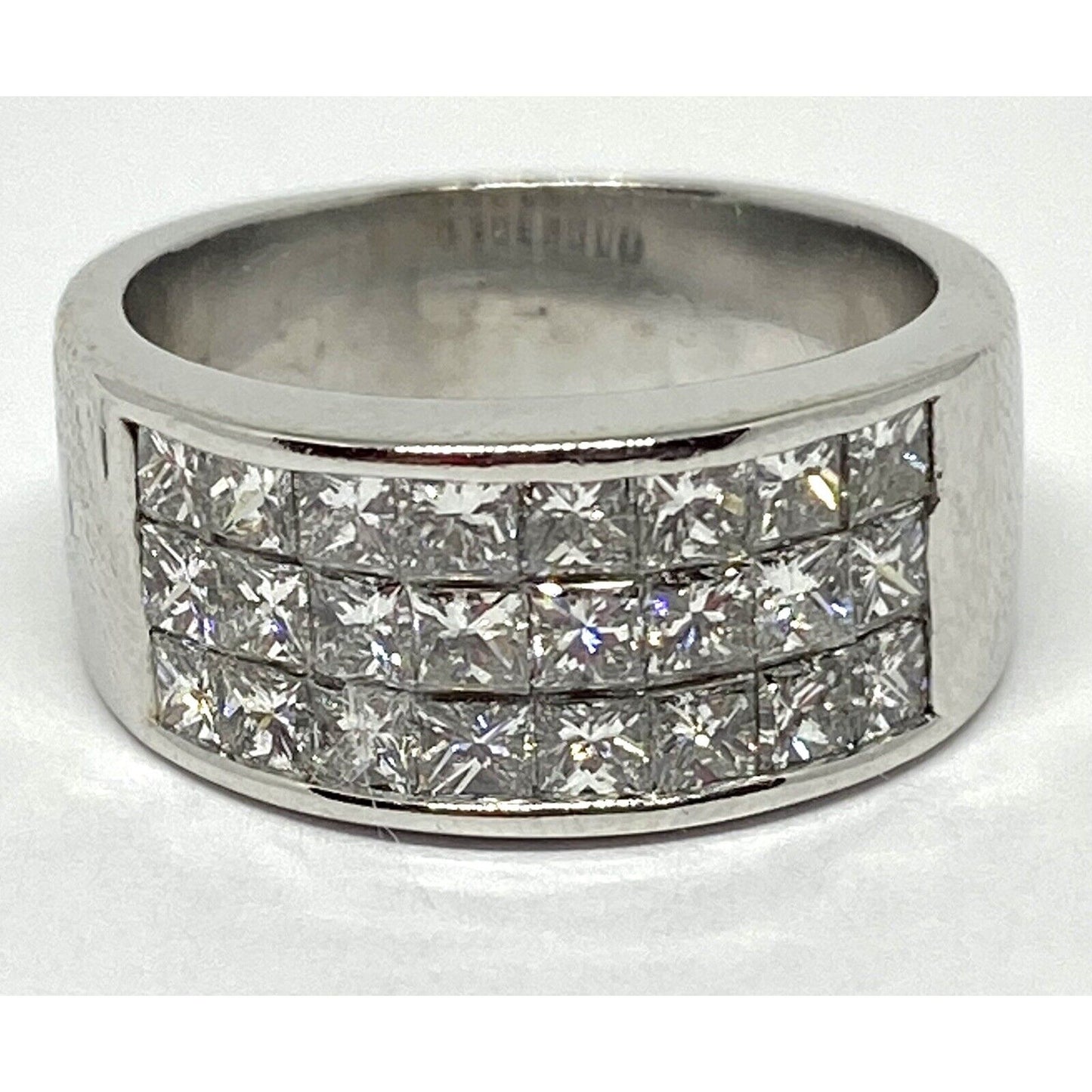 Designer Signed KOBI 2.4CT VS H Princess Cut Diamond 8.5MM 18k Gold Band Ring 7