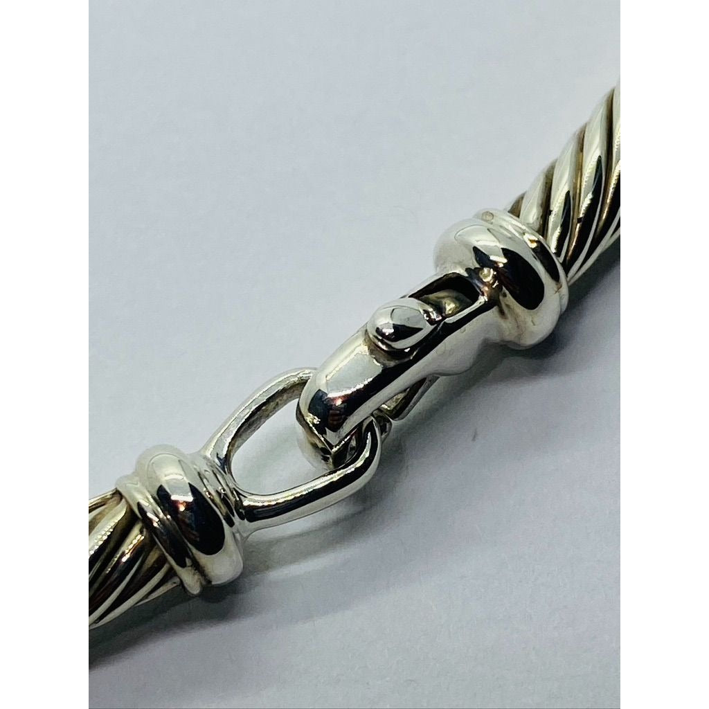 David Yurman Sterling Silver & 14k Yellow Gold Choker Collar Necklace 5MM