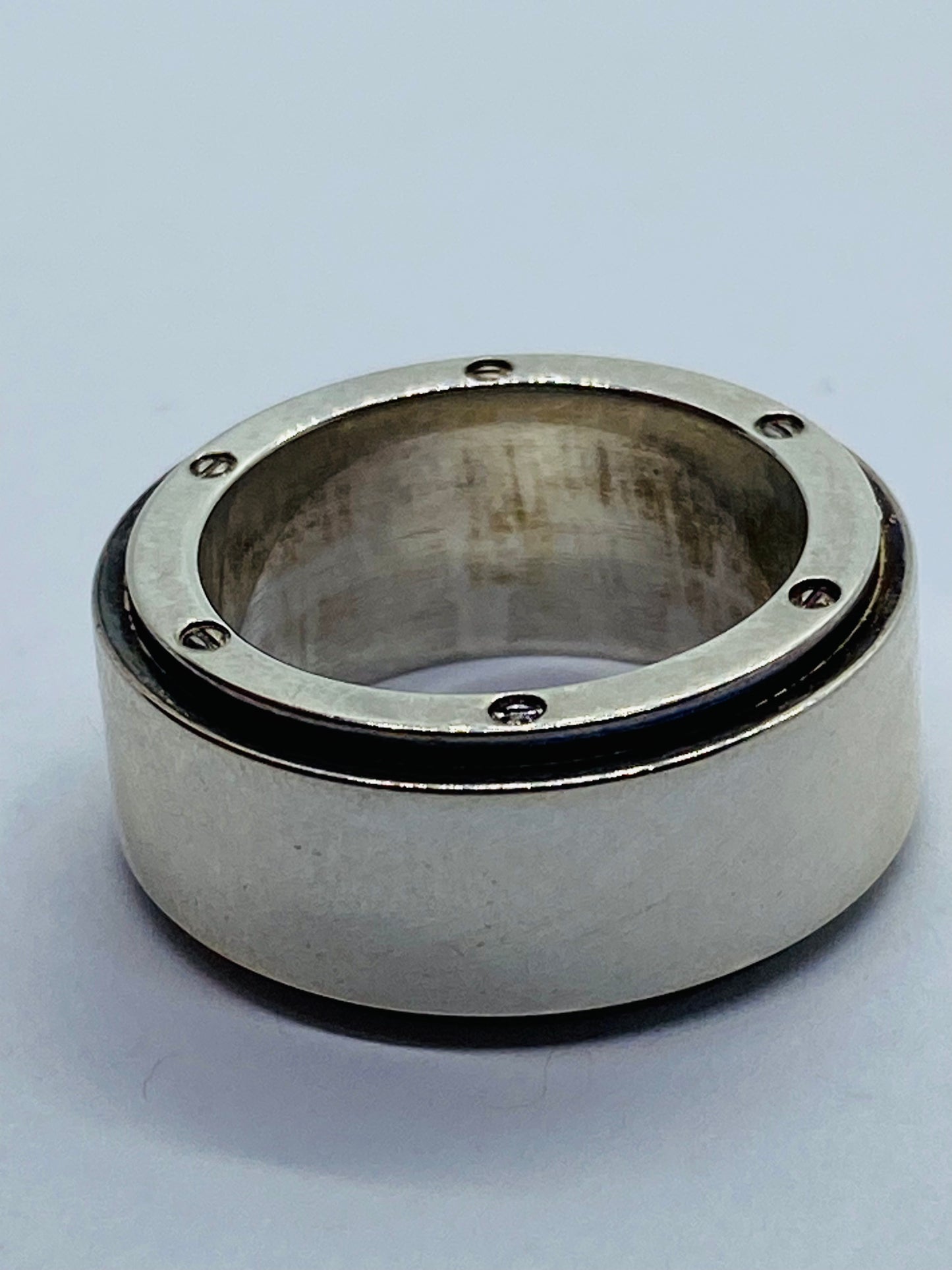 Tiffany & Co Silver Wide Metropolis Ring Size 5