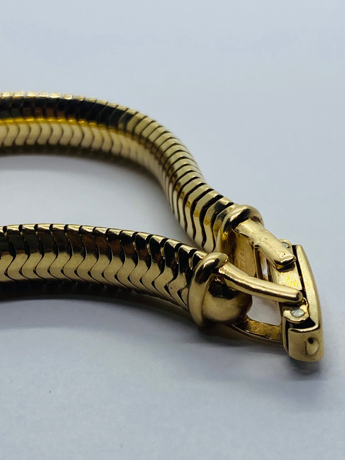 VINTAGE TIFFANY & CO 14k GOLD BRACELET SNAKE FLEX 9.5MM WIDE 6 5/8” Long