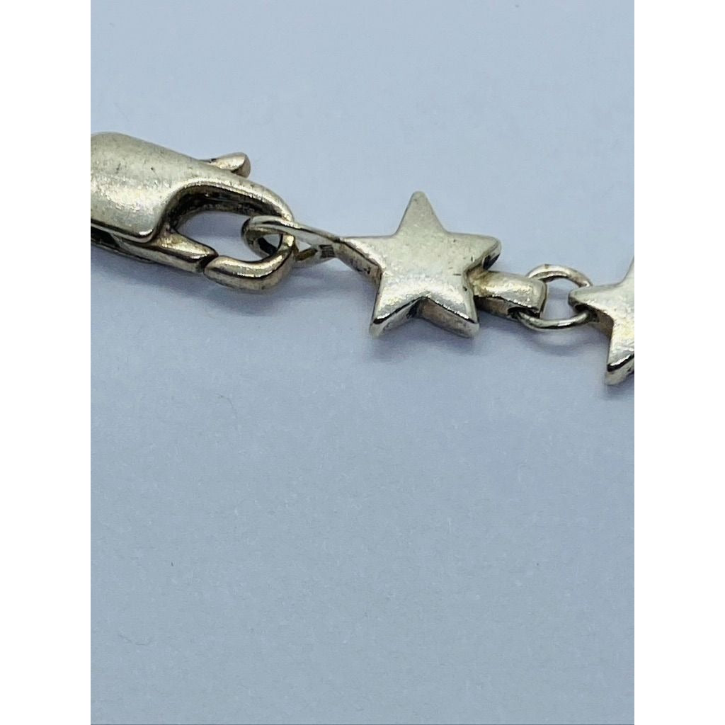 Tiffany & Co. Sterling Silver Star Chain Link Bracelet 7.75” Pouch