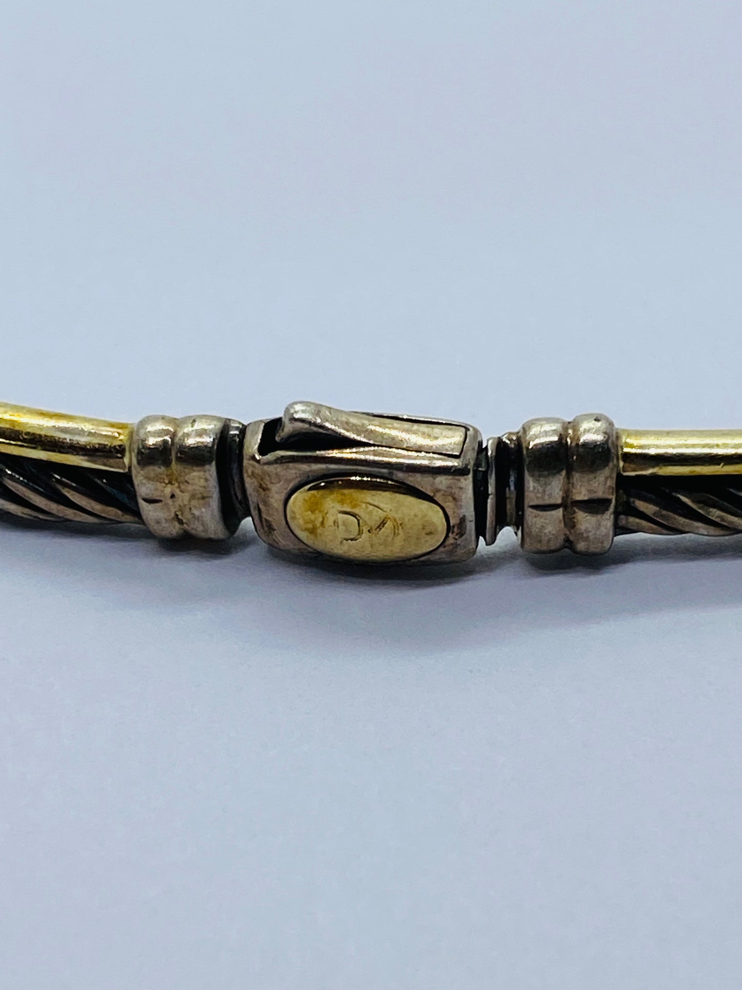 David Yurman Crossover Cable Choker Necklace 15" Sterling 925 & Yellow Gold 18k