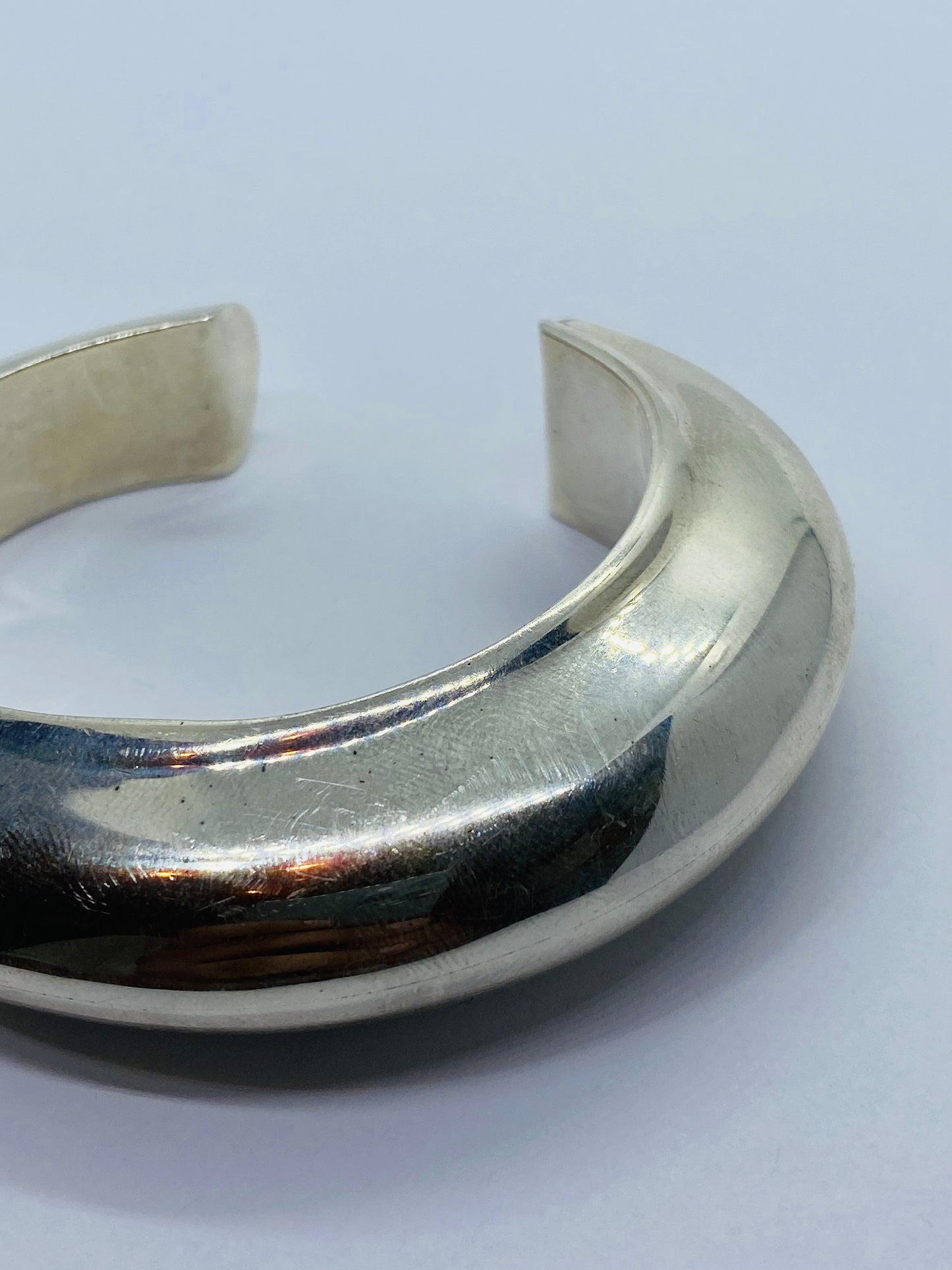 RARE Tiffany & Co. Rare Asymmetrical 925 Sterling Domed Cuff Bracelet