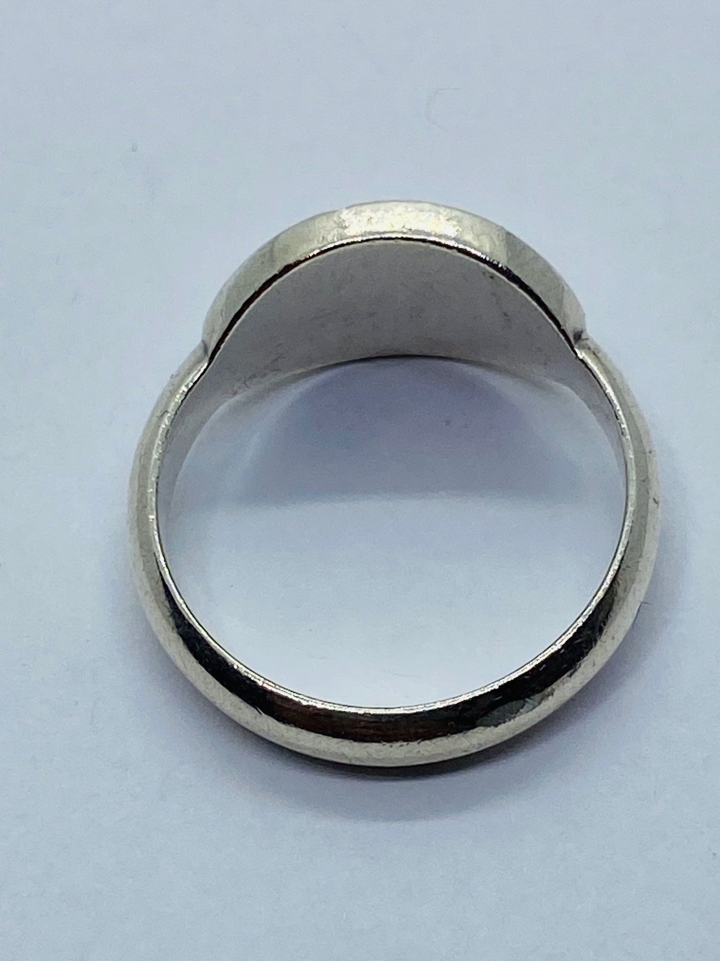 Please Return To Tiffany & Co Sterling Silver Oval Signet Band Ring & Pouch 6.5