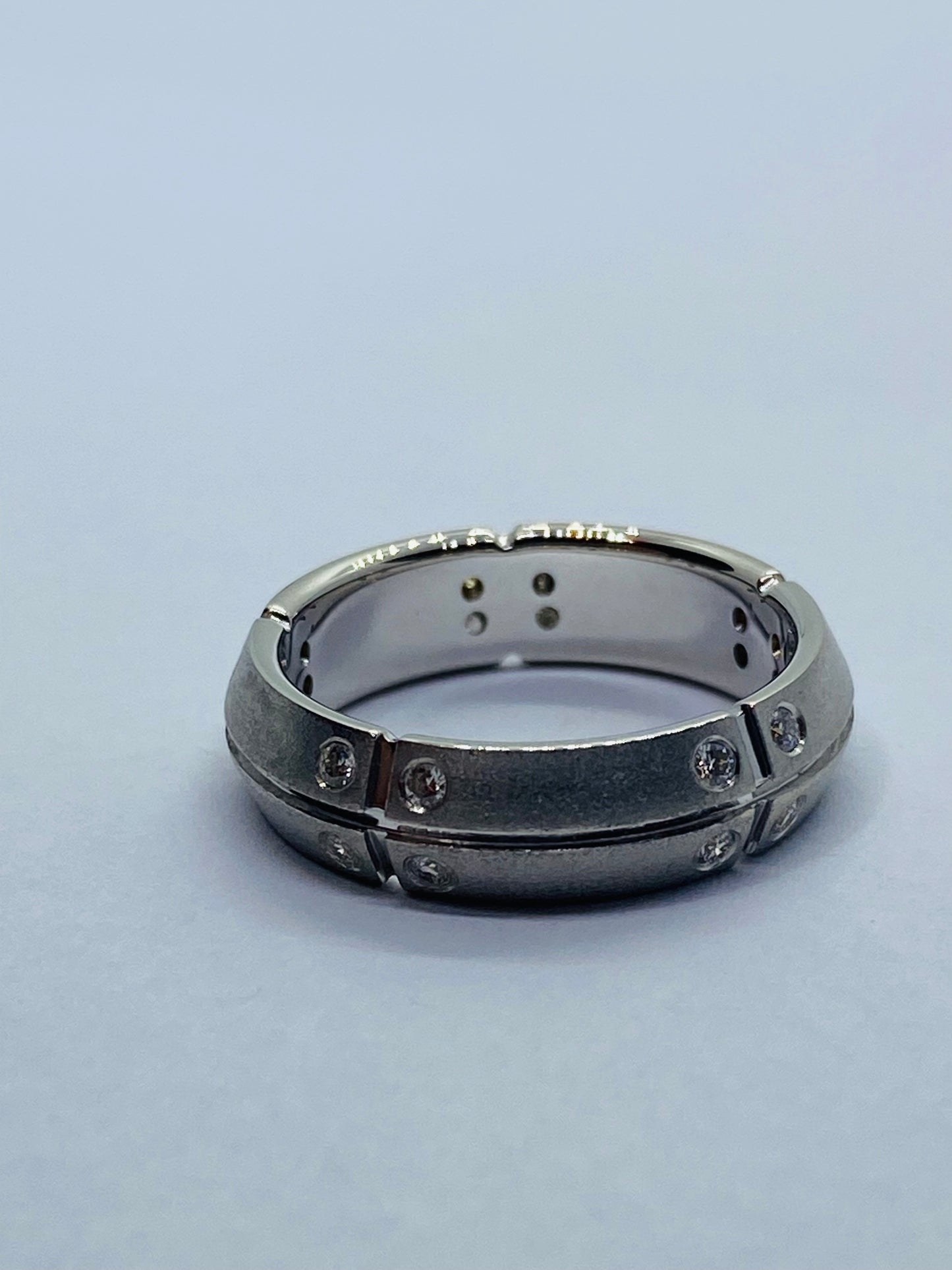 Tiffany & Co. 2000 Stream America 18K White Gold Diamond Band Ring - Size 5