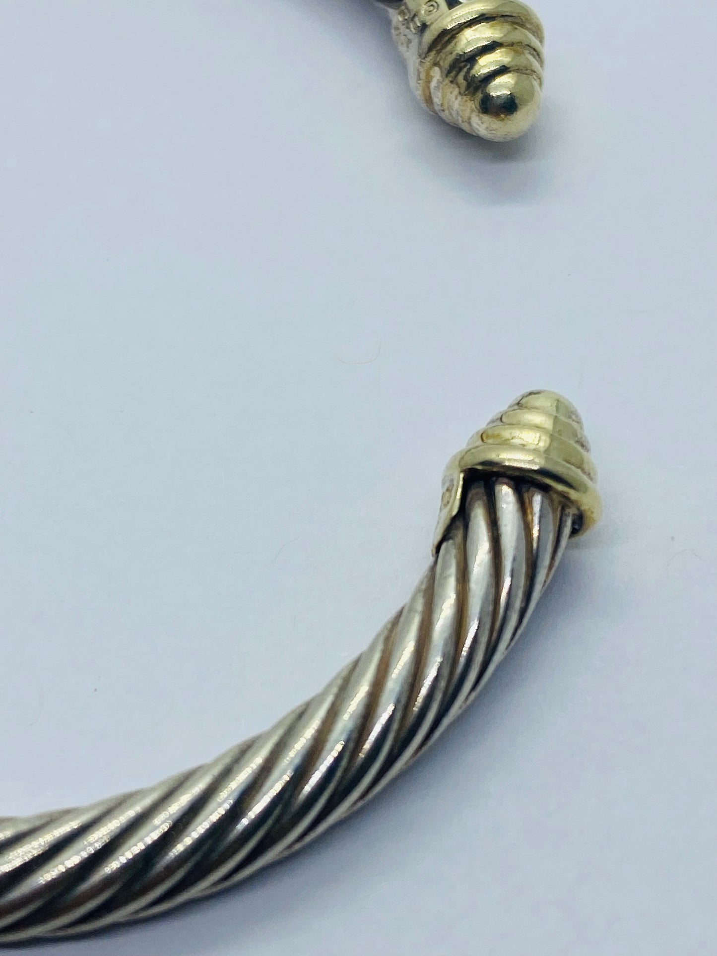 David Yurman Cable Bracelet Size 6.5” 14k Gold 5mm 925 Sterling silver $480