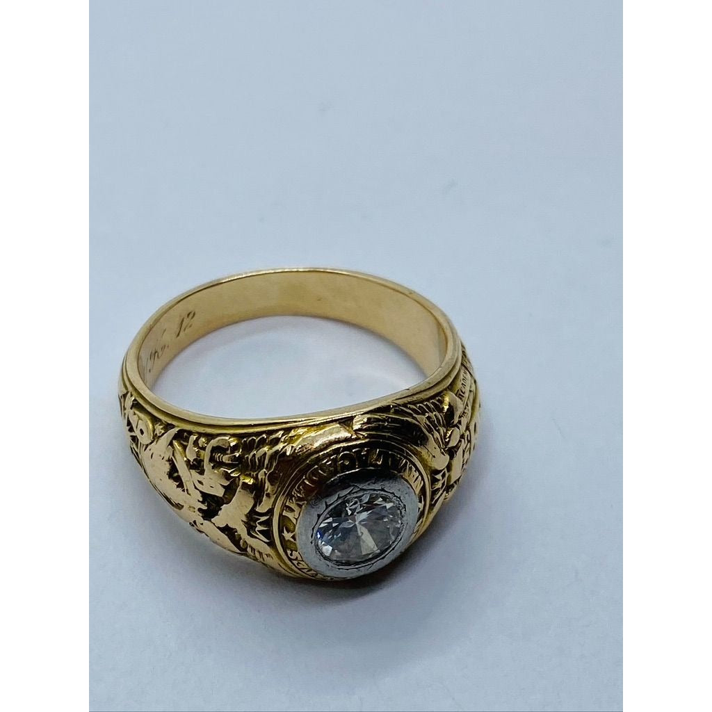 Tiffany & Co 14K Platinum .61CT 1912 Naval Academy Class Ring RARE