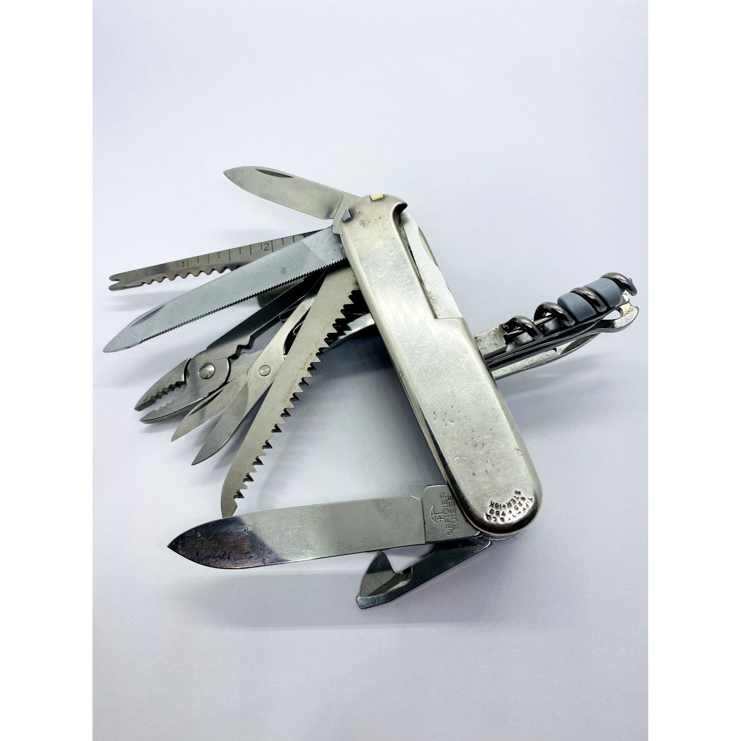 TIFFANY & CO STERLING SILVER 18K & BLUE Victorinox Swiss Army Swiss Champ Knife