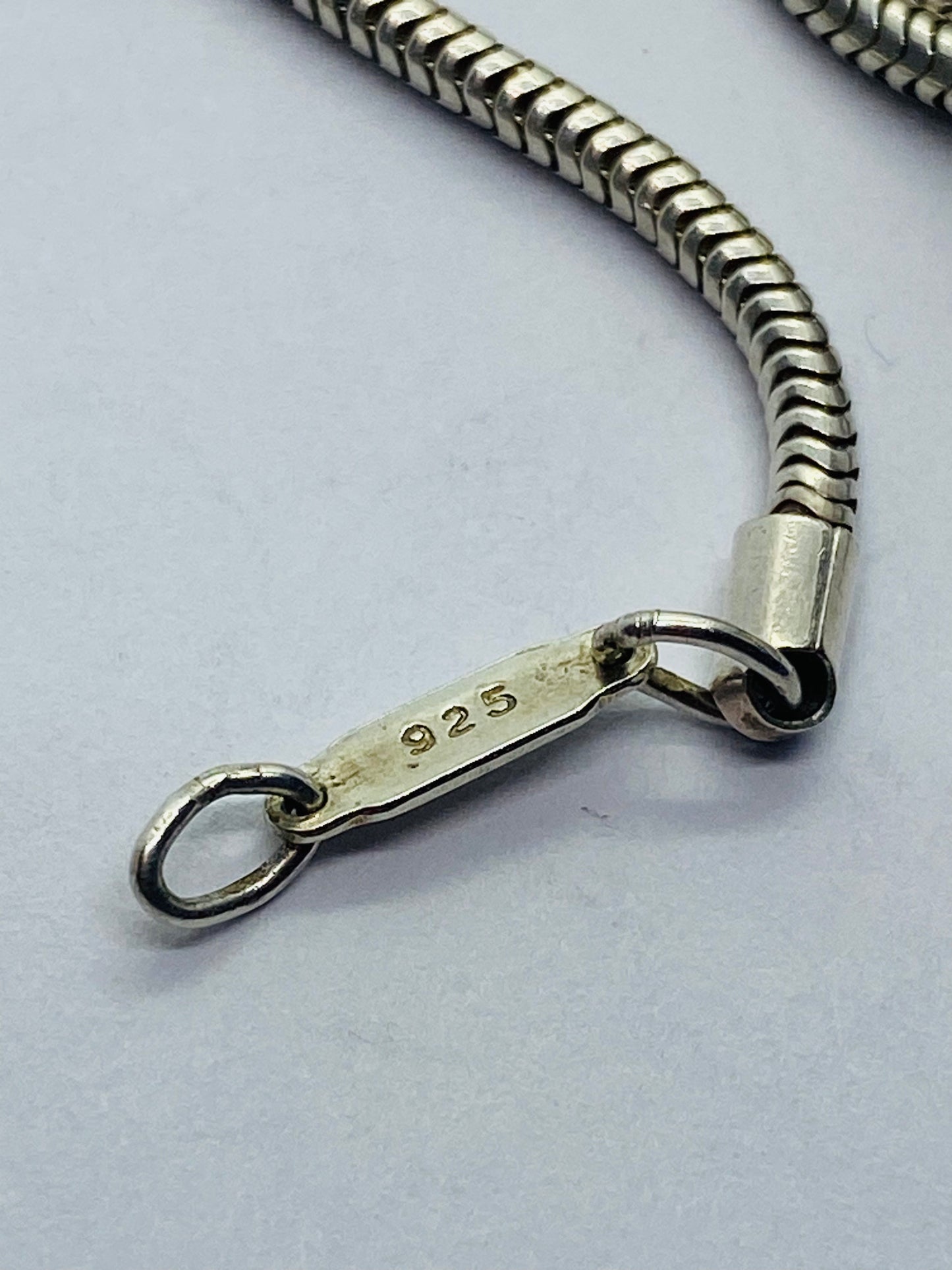 Vintage Tiffany & Co 18K Yellow Gold Silver Hematite Pendant Snake Necklace Rare