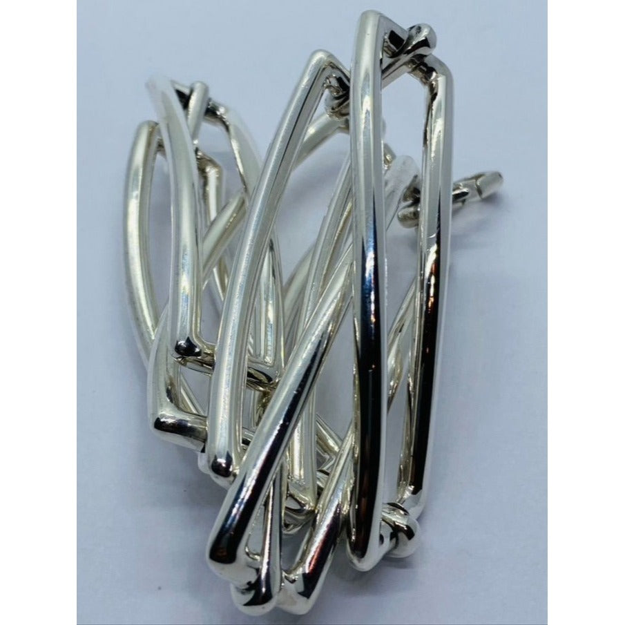 Tiffany & Co Sterling Silver 925 2002 Italy Rectangular Link Bar Collar Necklace