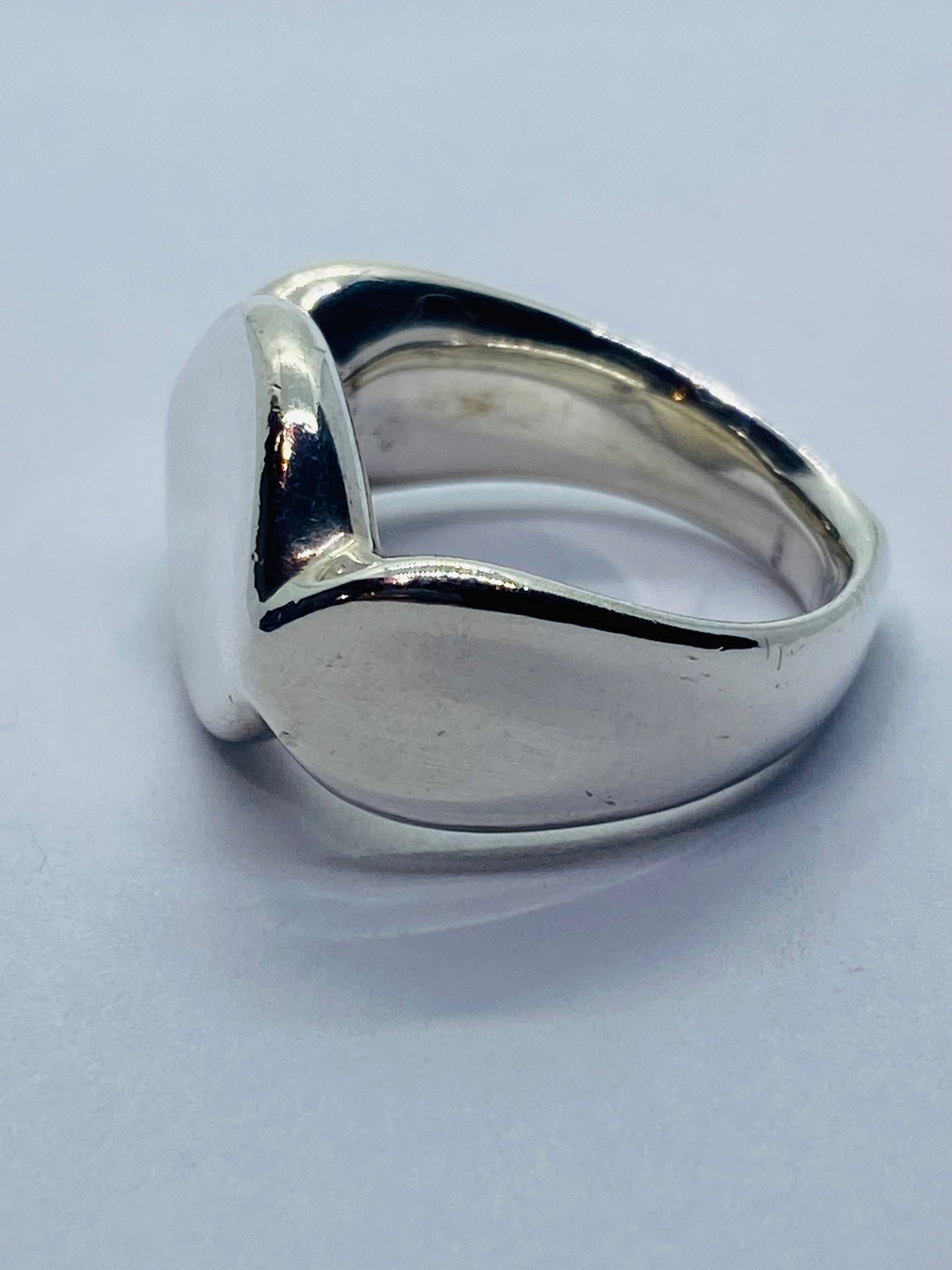 Tiffany & Co Silver Peretti Spain Signet Band Size 5 With Pouch Retired.