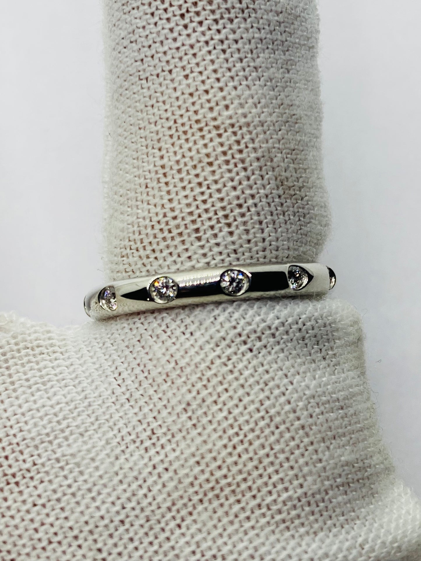 Tiffany & Co. Etoile Platinum Diamond Wedding Band Eternity, .36 TCW Box! Size 5