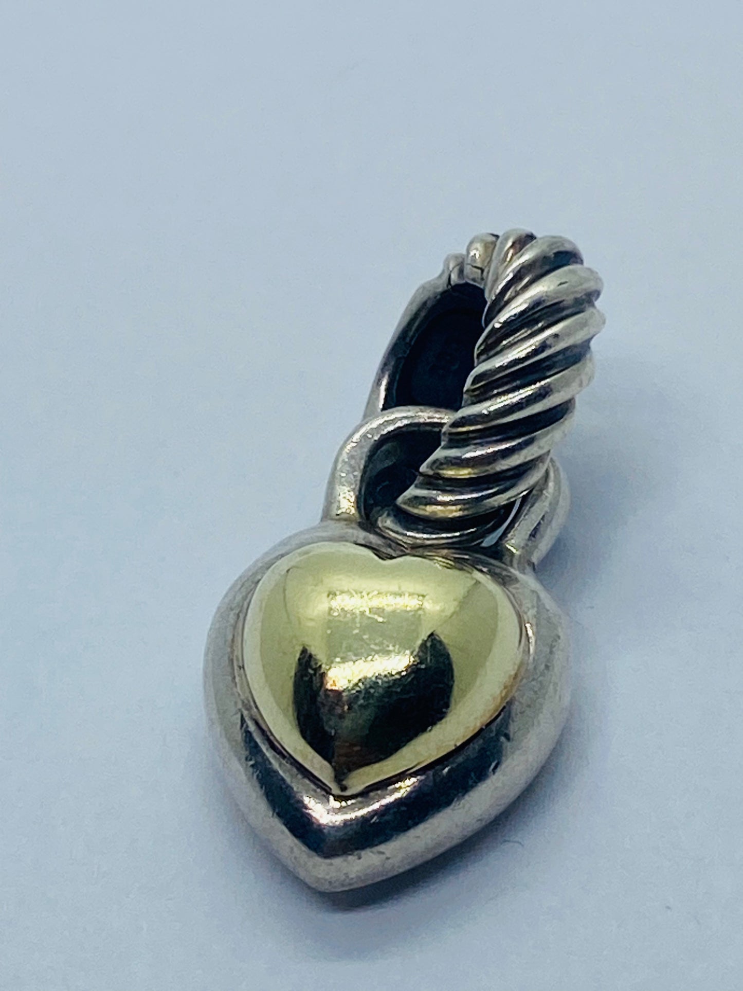 DAVID YURMAN 14K Gold & Sterling Silver Puffed Heart Pendant Enhancer