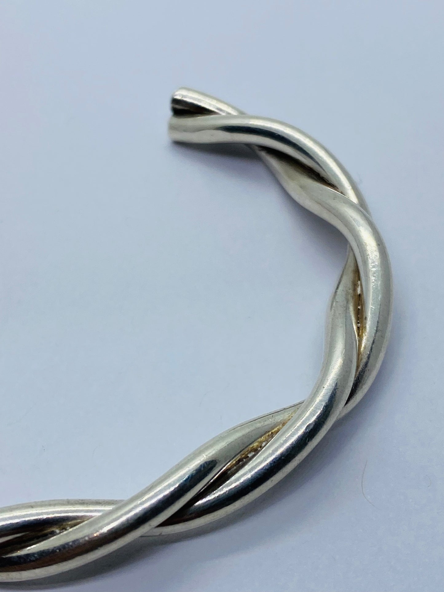 Vintage Tiffany & Co Sterling Silver Twist Cuff Bracelet 7” Including Gap 6MM