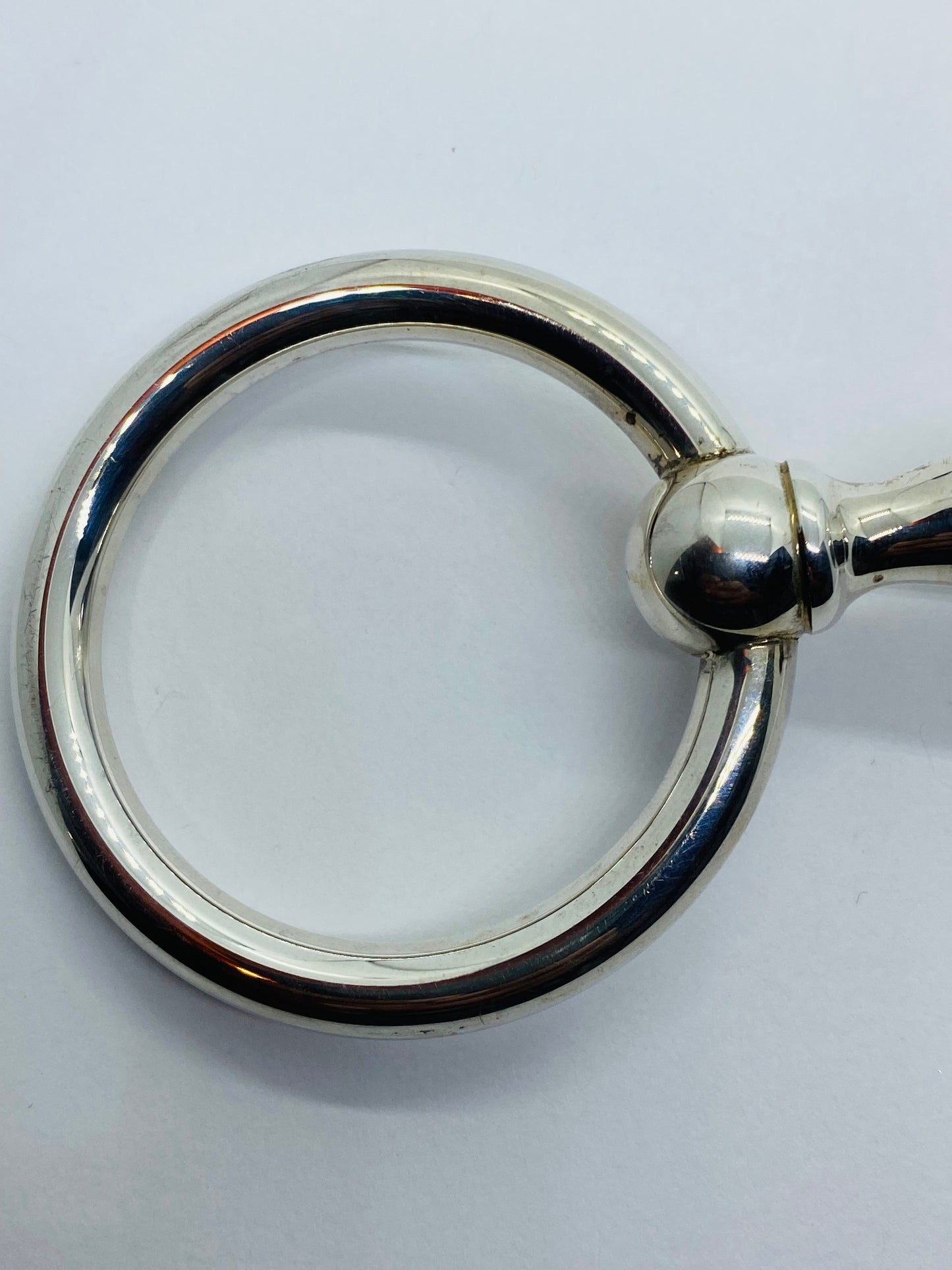 Large TIFFANY & Co Sterling Barbell Rattle Teether 5.5” Inches with Pouch