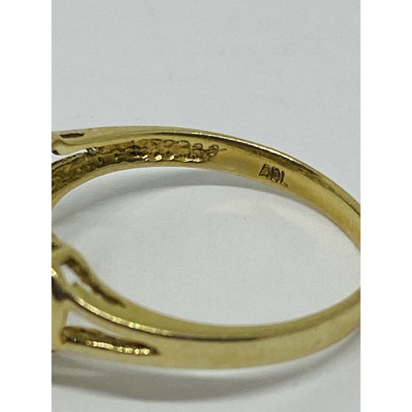 10K Gold 3 Heart Diamond Ring Size 7, Signed ADL