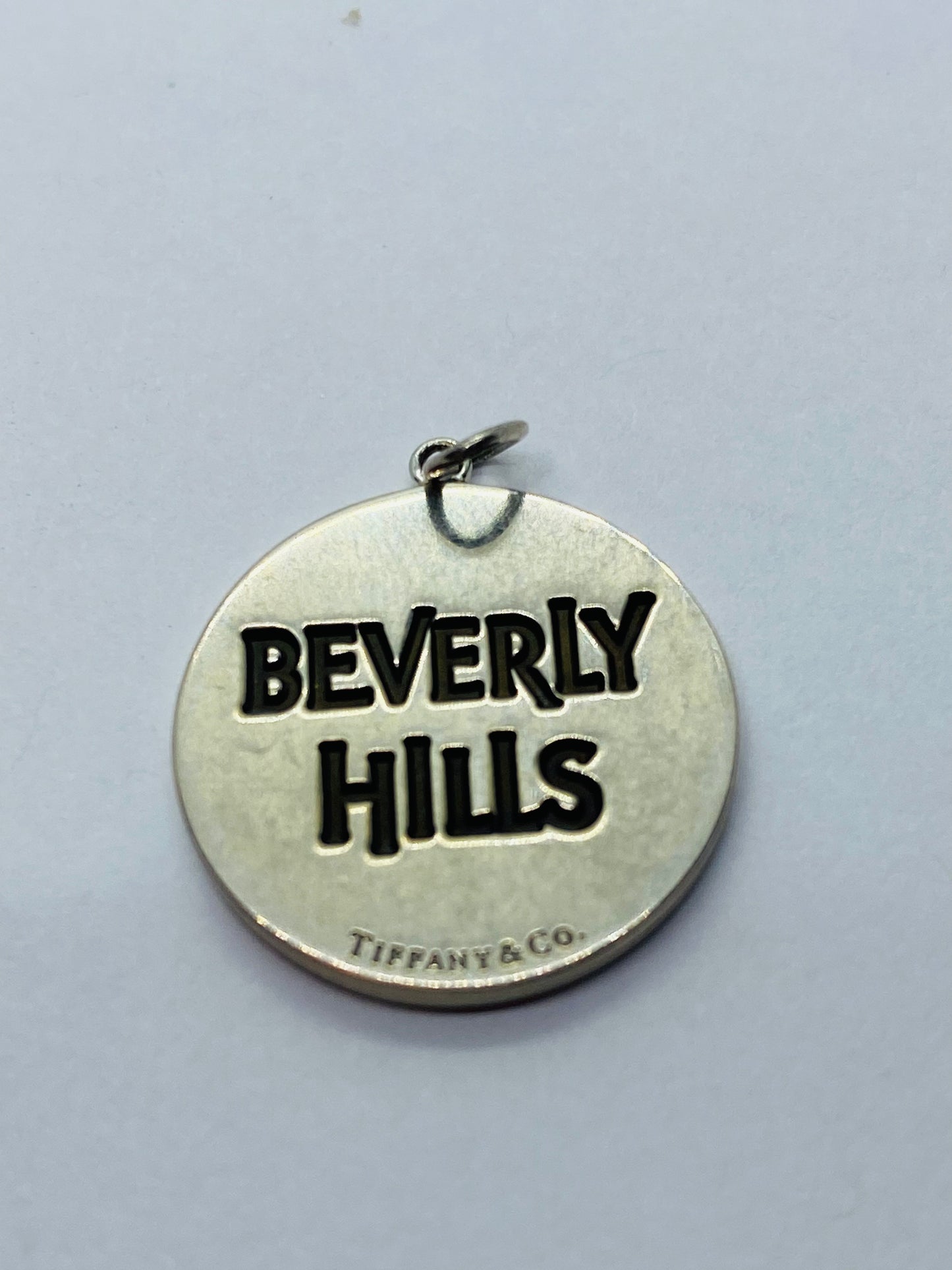 Tiffany & Co. Beverly Hills Round Silver Charm or Pendant- With Pouch