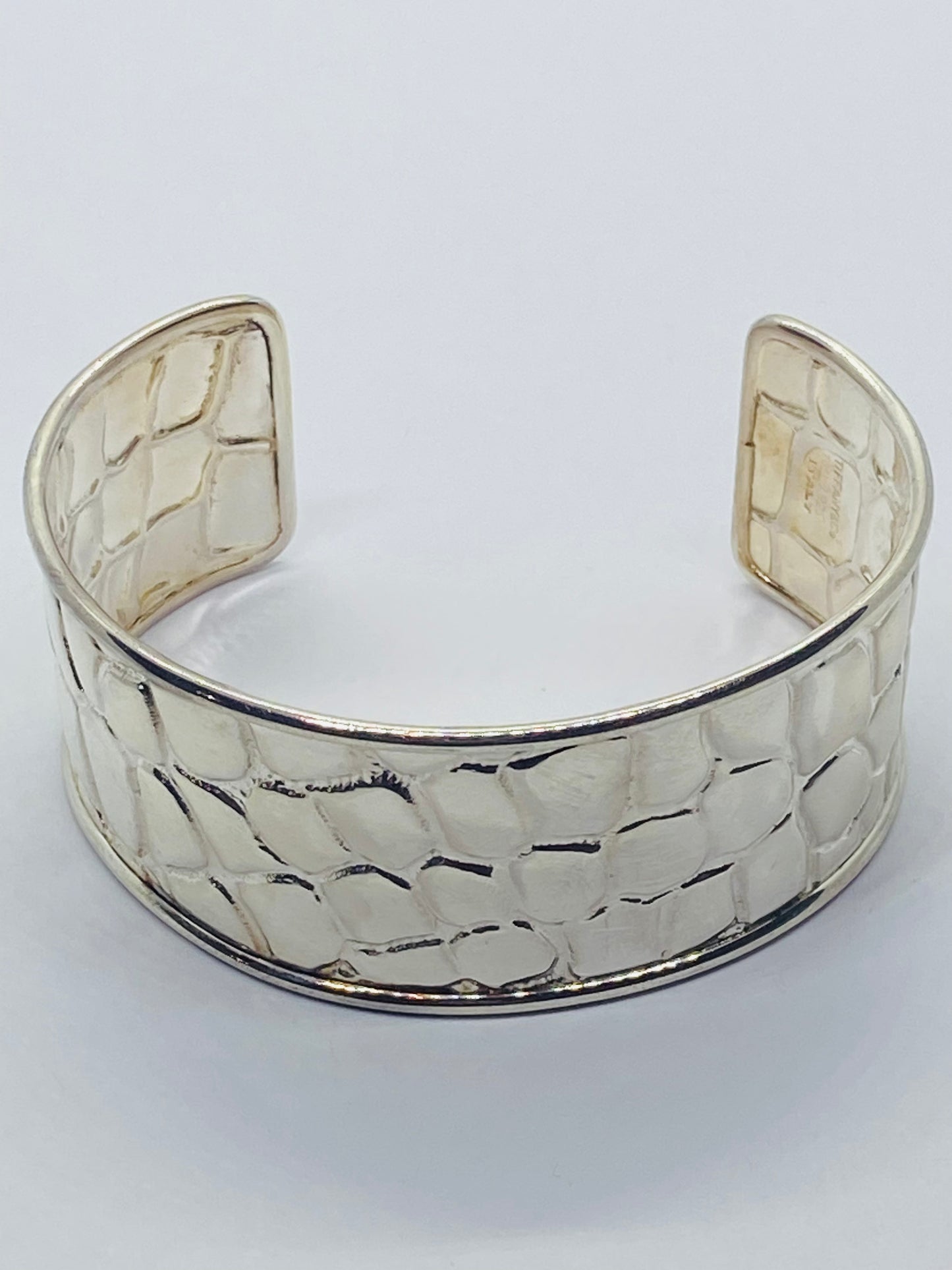 RARE VINTAGE TIFFANY Crocodile Cuff Bracelet 90’s BRACELET Cuff 27MM WIDE BOX