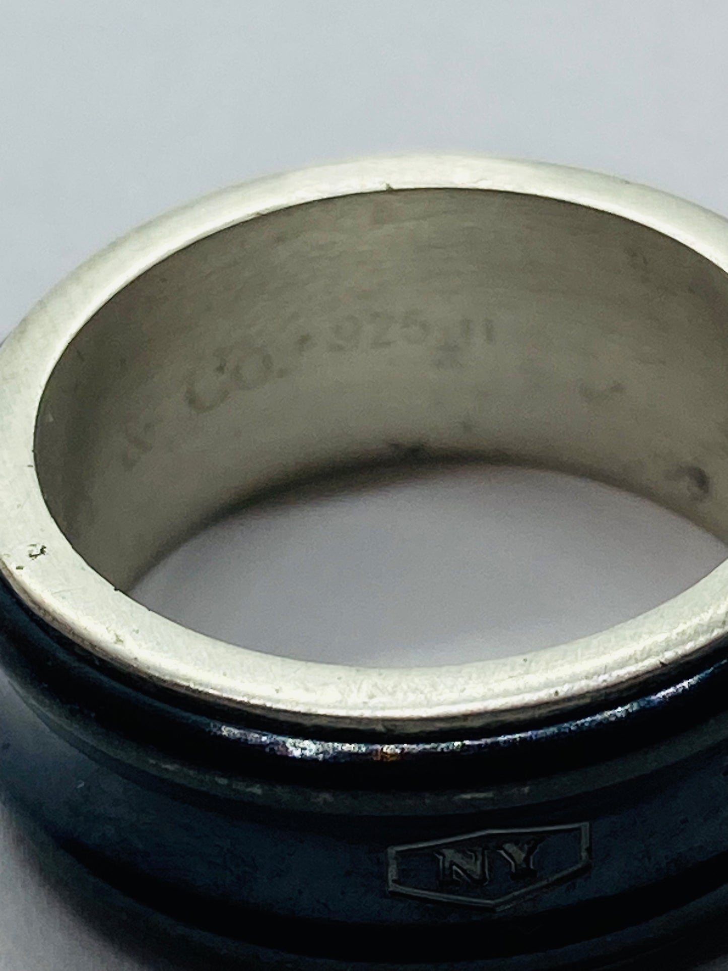 TIFFANY & CO SILVER TITANIUM 1837 RING SIZE 5.75
