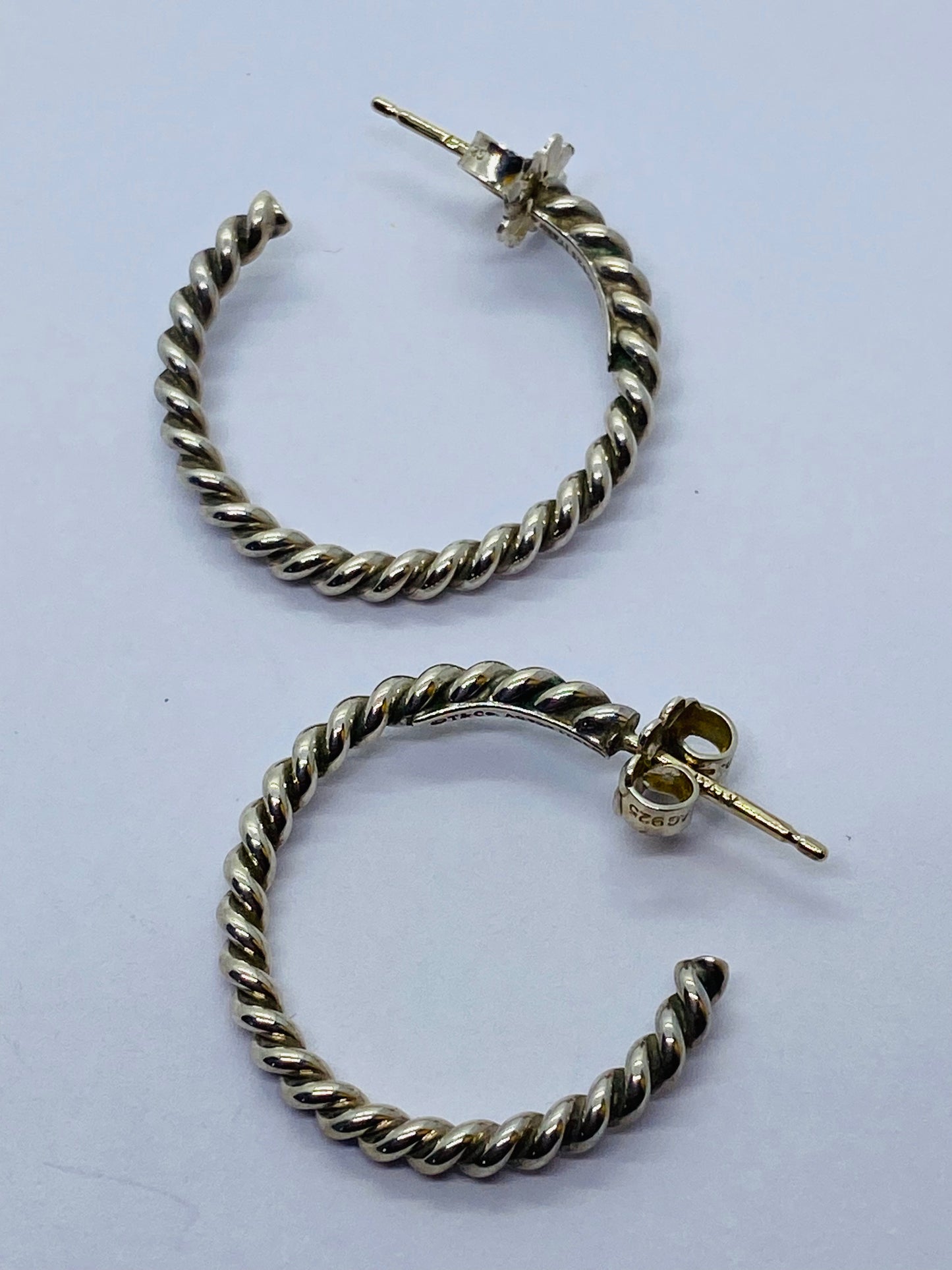 Tiffany & Co. Twist Hoop Earrings, Sterling Silver, Retired