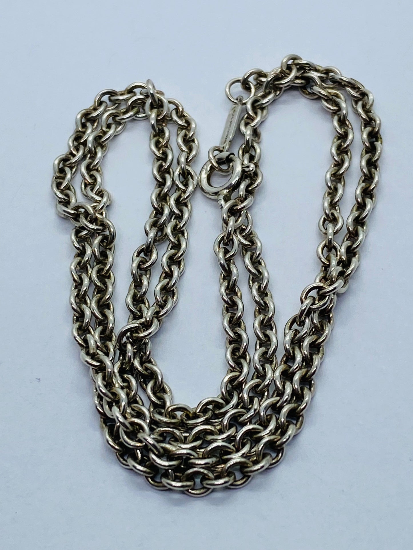 Tiffany & Co 3mm Large Link Rolo Chain 18.25 Necklace Sterling Silver