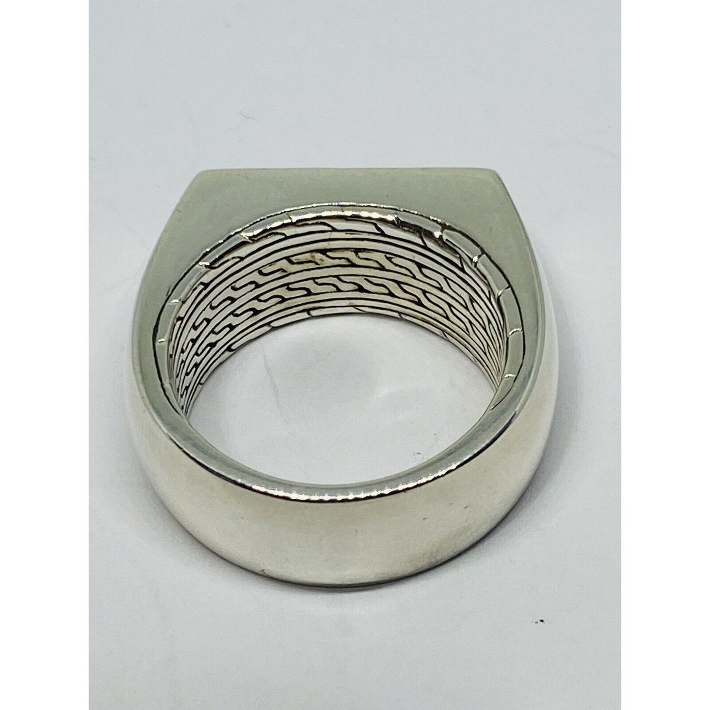 JOHN HARDY Classic Silver LAPIS LASULI Signet Ring Size 9
