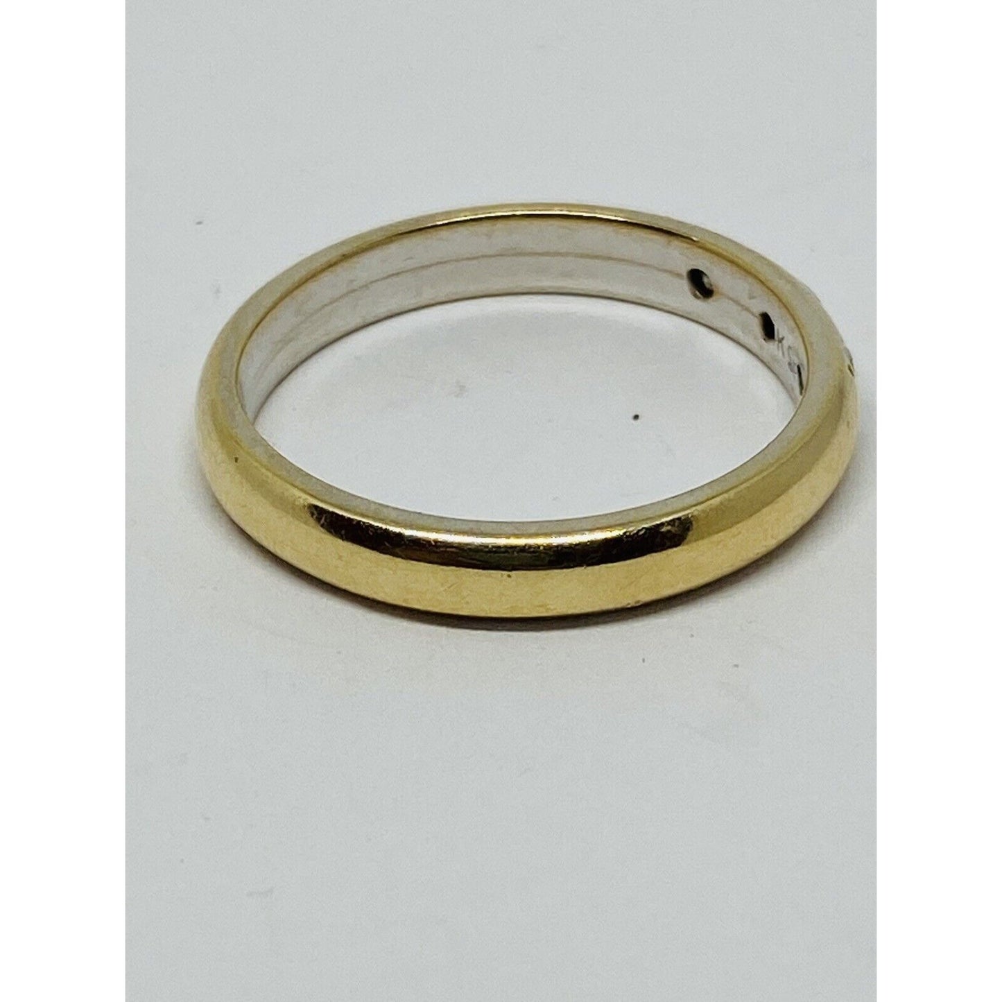 14K Two Tone Gold 0.18 Ct Diamond Band Ring 5 Grams Size 10
