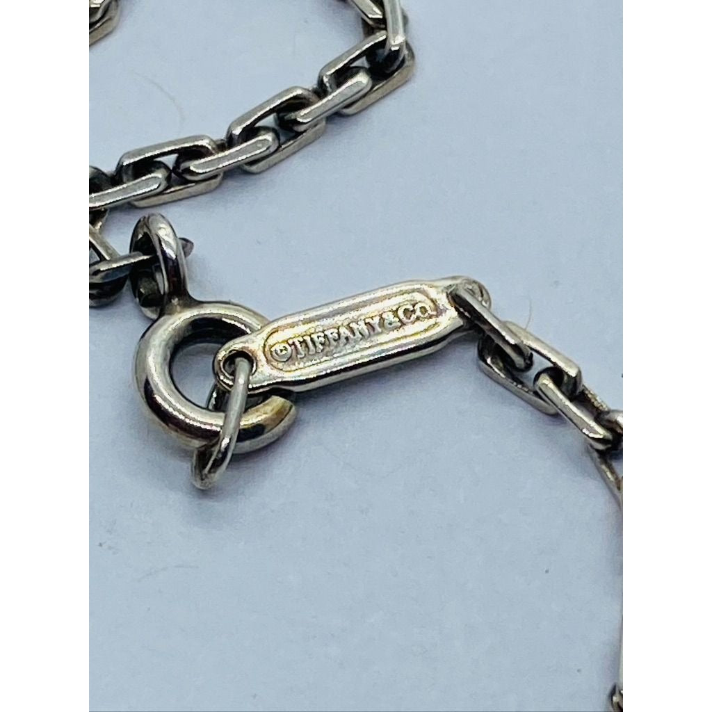 Tiffany & Co LOVE Cube Necklace Pendant Charm 17.75 Chain Silver ERA